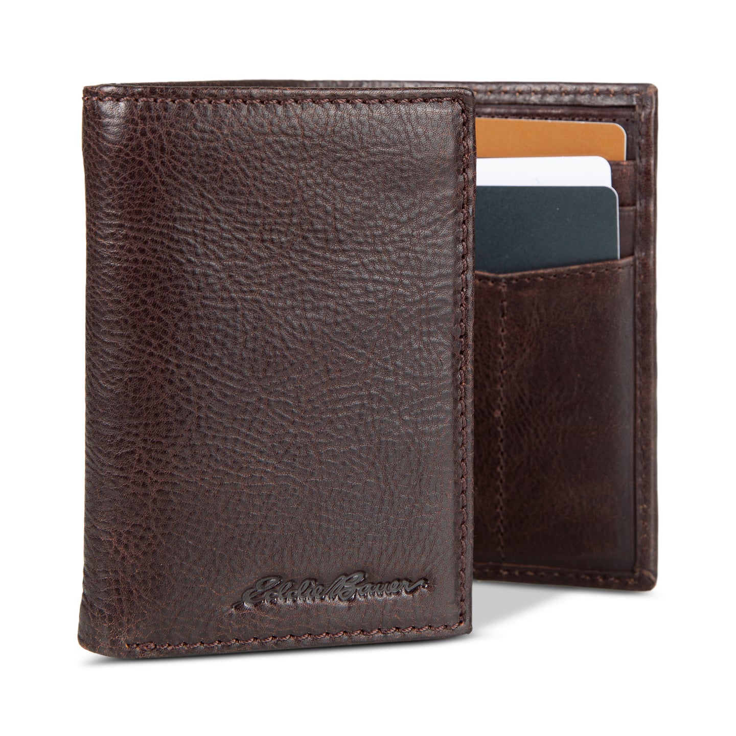 Eb Signature Logo Leather Trifold Wallet-Black-26