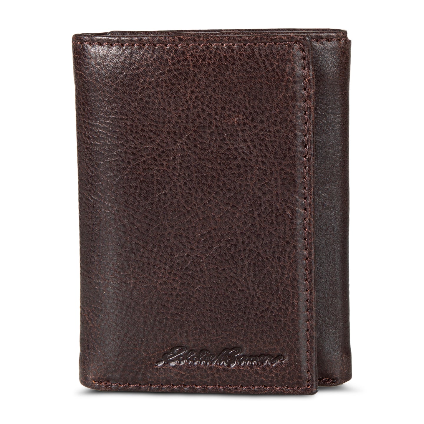 Eb Signature Logo Leather Trifold Wallet-Black-3