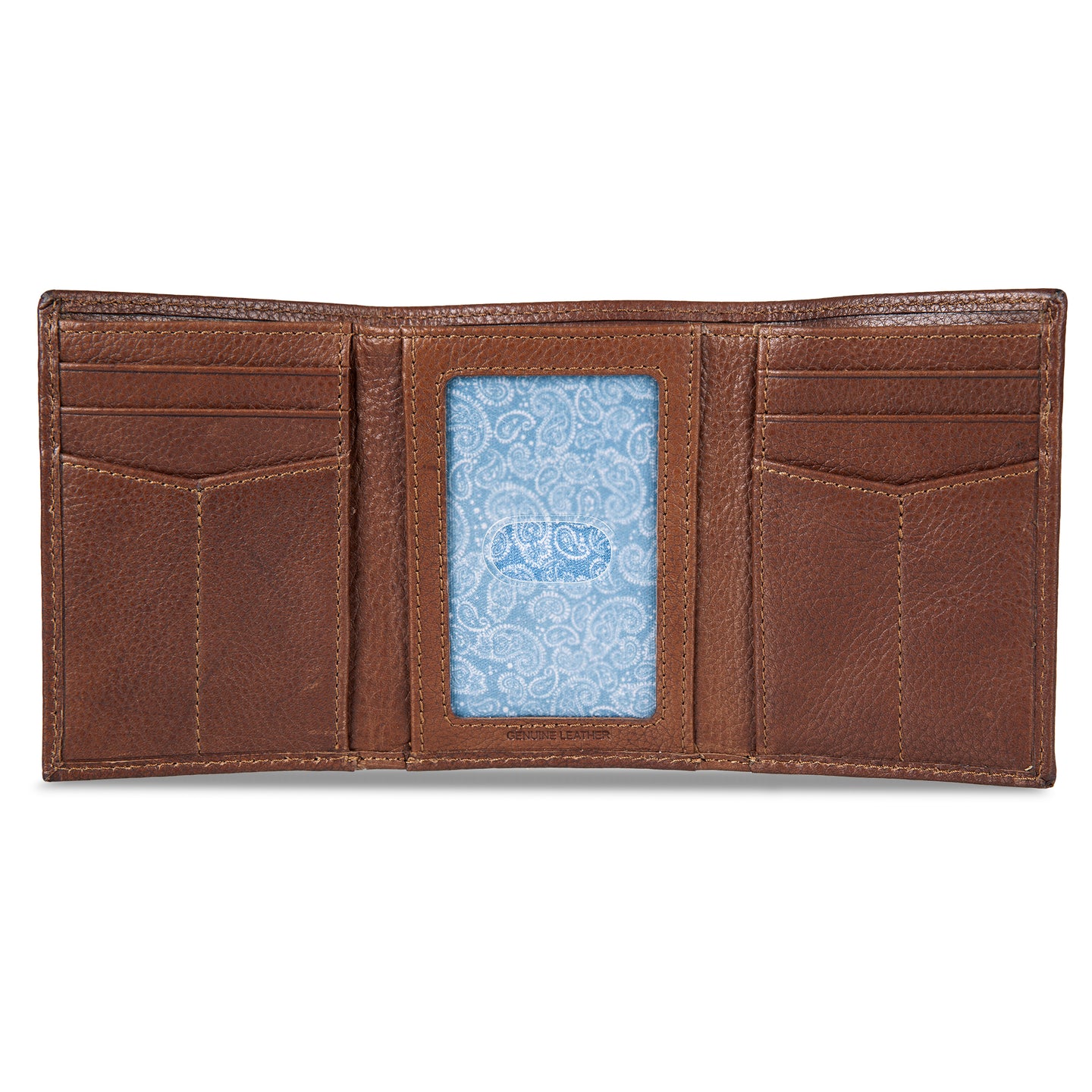Eb Signature Logo Leather Trifold Wallet-Black-19