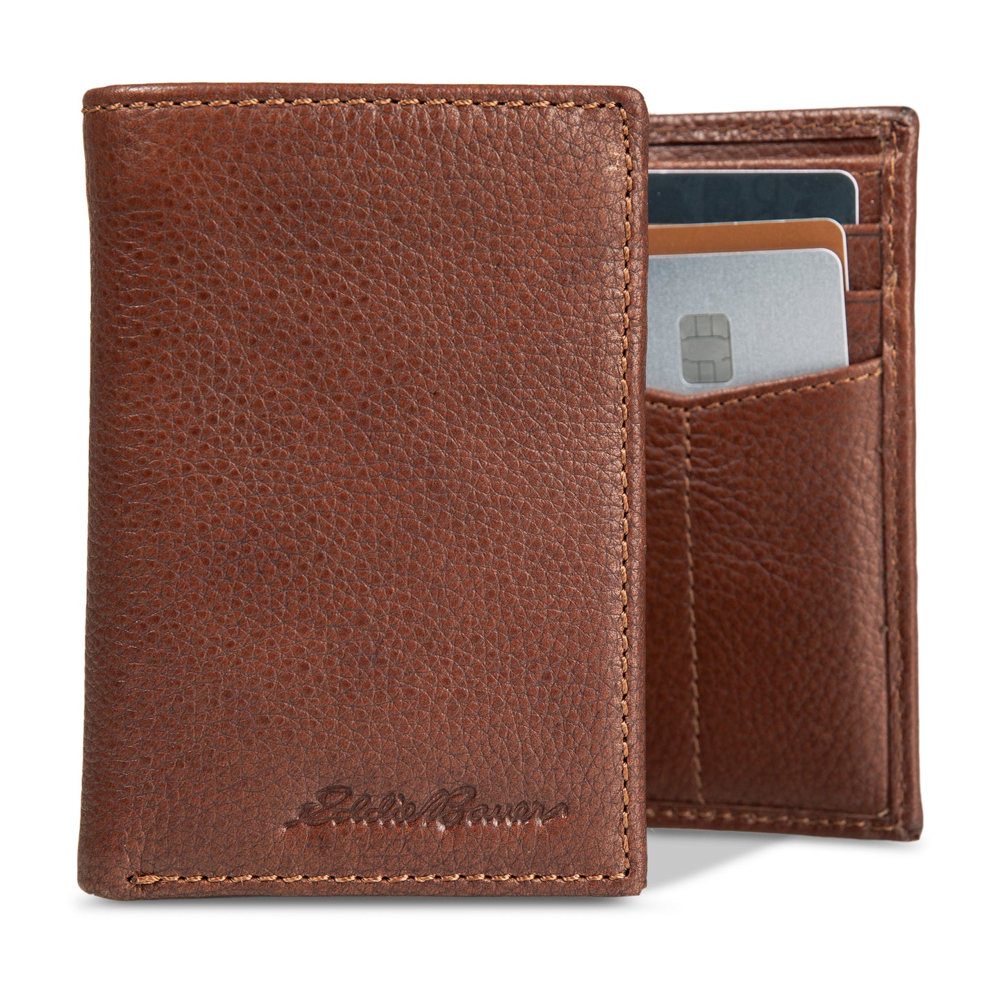Eb Signature Logo Leather Trifold Wallet-Black-27