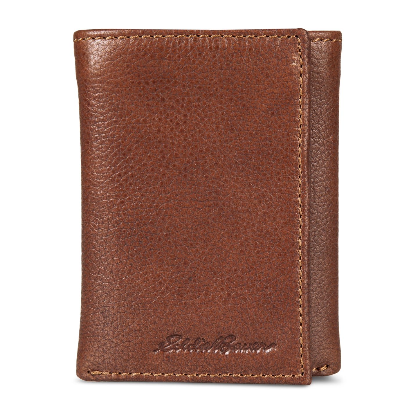 Eb Signature Logo Leather Trifold Wallet-Black-4
