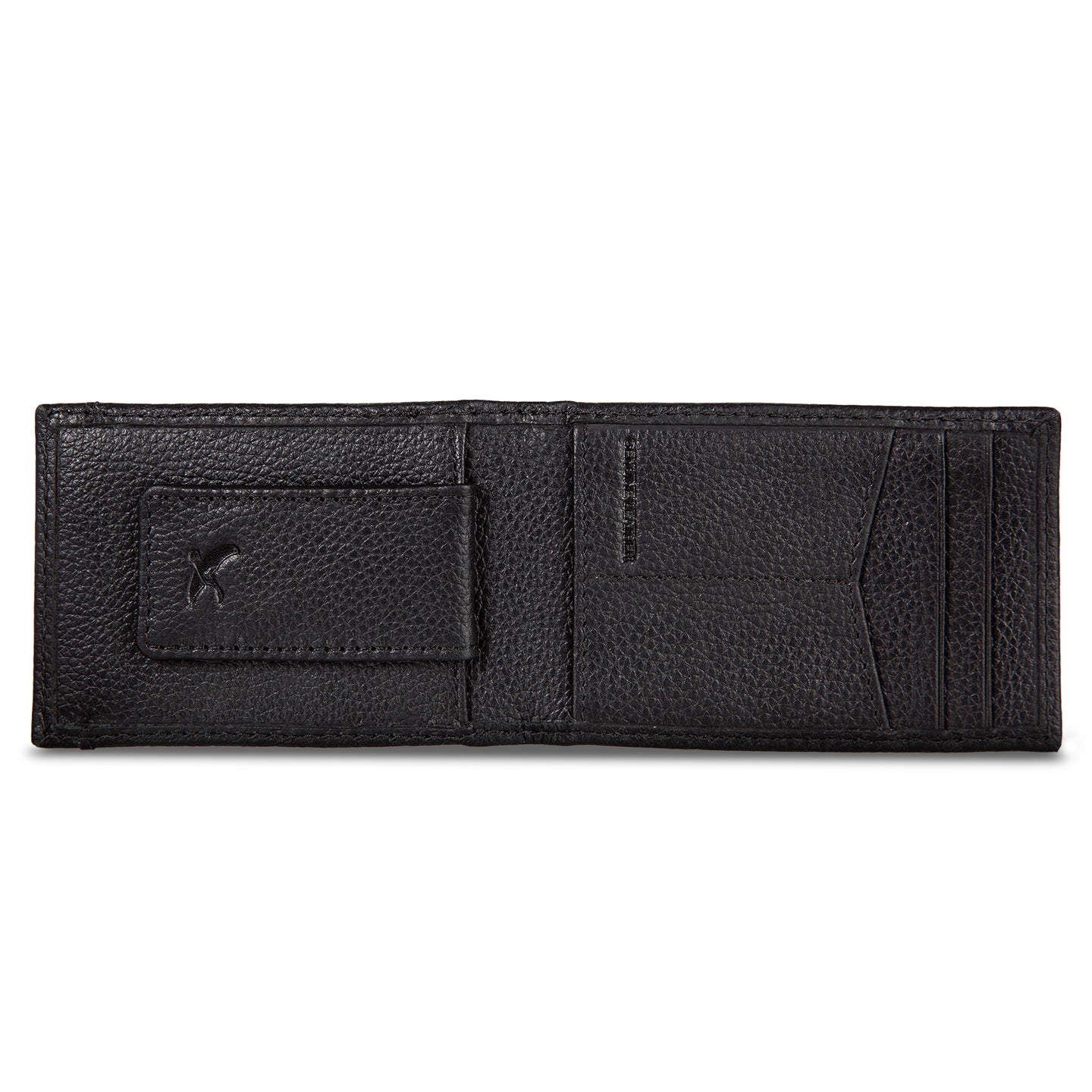 Eb Signature Logo Leather Bifold With Money Clip Wallet-Black-9