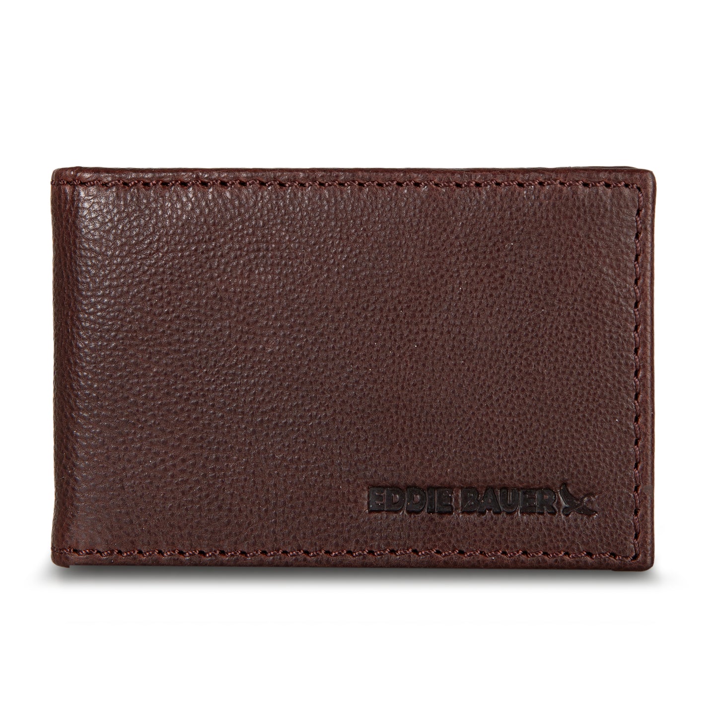 Eb Signature Logo Leather Bifold With Money Clip Wallet-Black-2