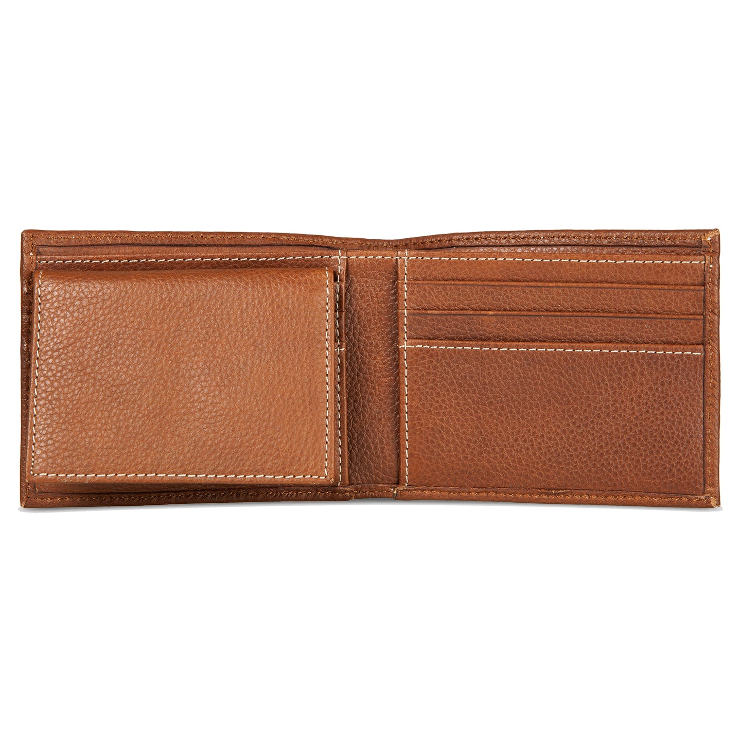 Eb Signature Top Stitch Leather Passcase Wallet-Tan-5