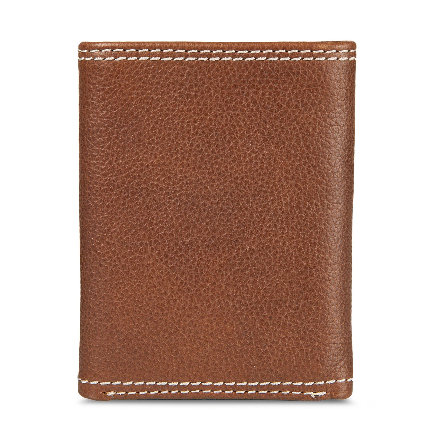 Eb Signature Top Stitch Leather Trifold Wallet-Tan-2