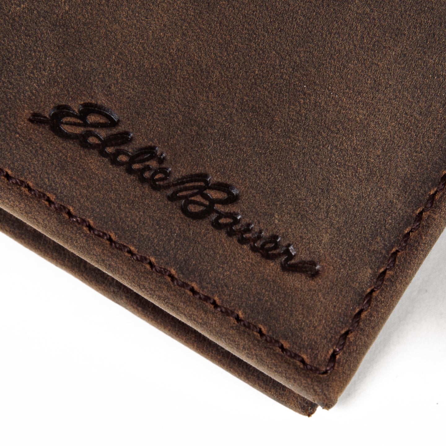 Leather Removable Passcase Wallet With Embossed Sasquatch-Tan-3