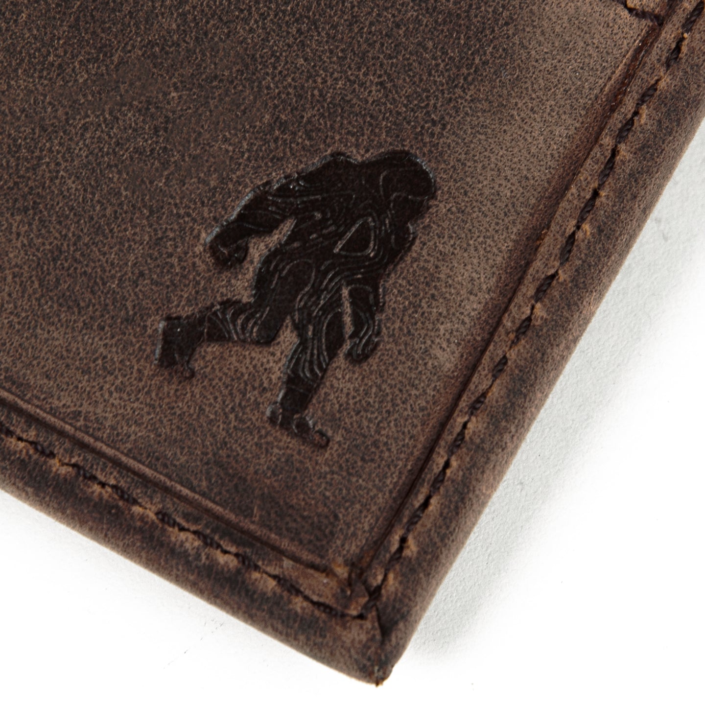 Leather Removable Passcase Wallet With Embossed Sasquatch-Tan-4