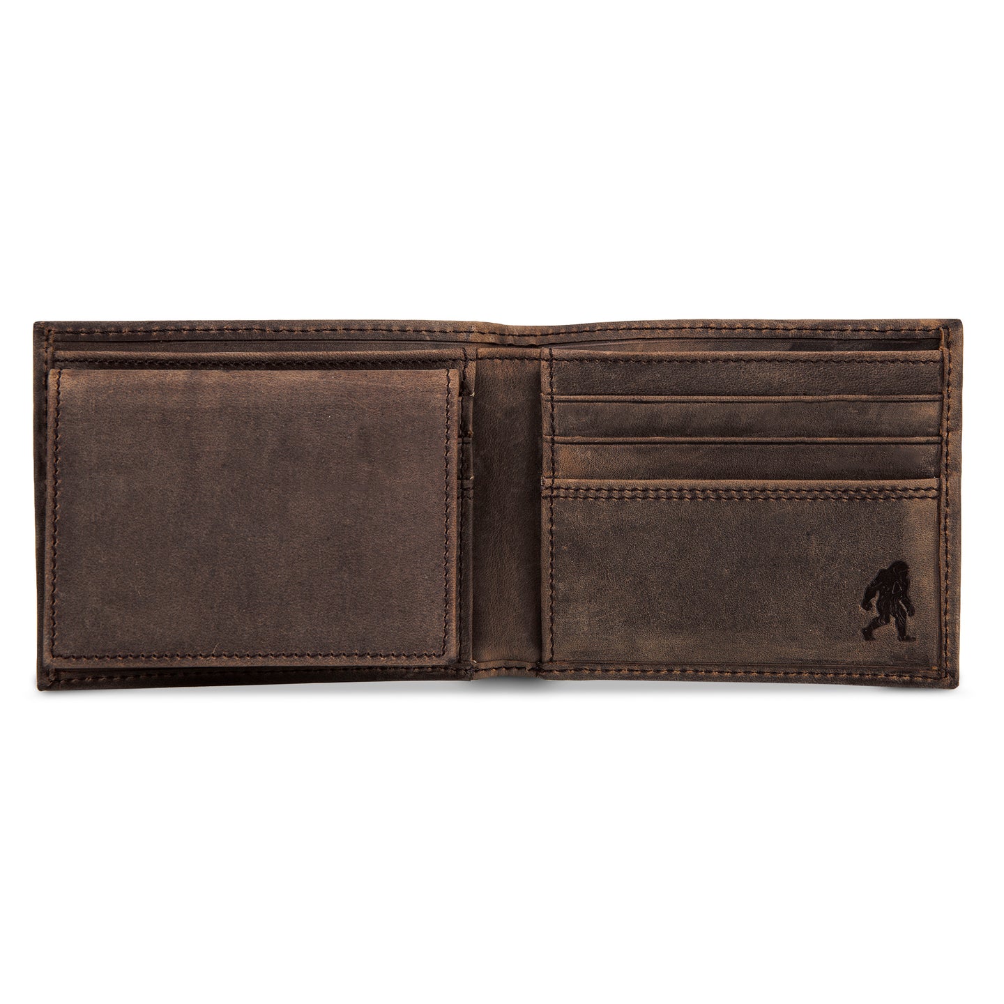 Leather Removable Passcase Wallet With Embossed Sasquatch-Tan-6