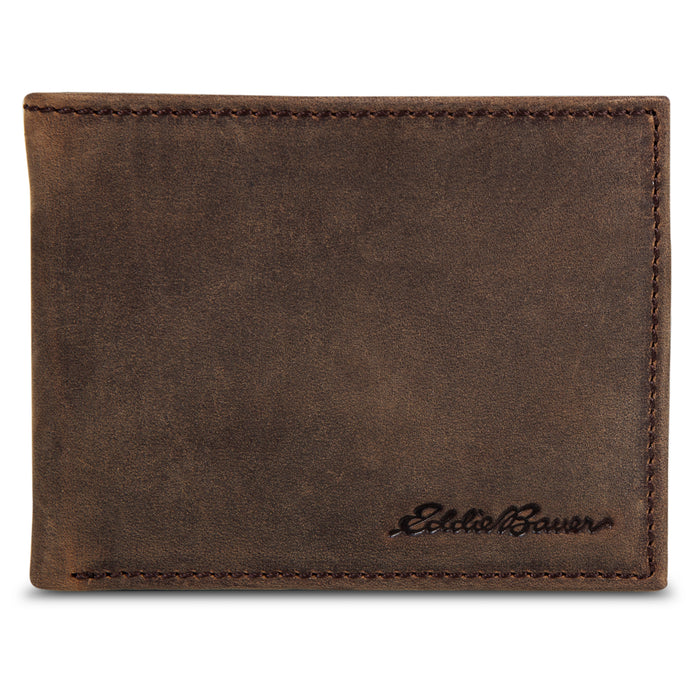 Leather Removable Passcase Wallet With Embossed Sasquatch
