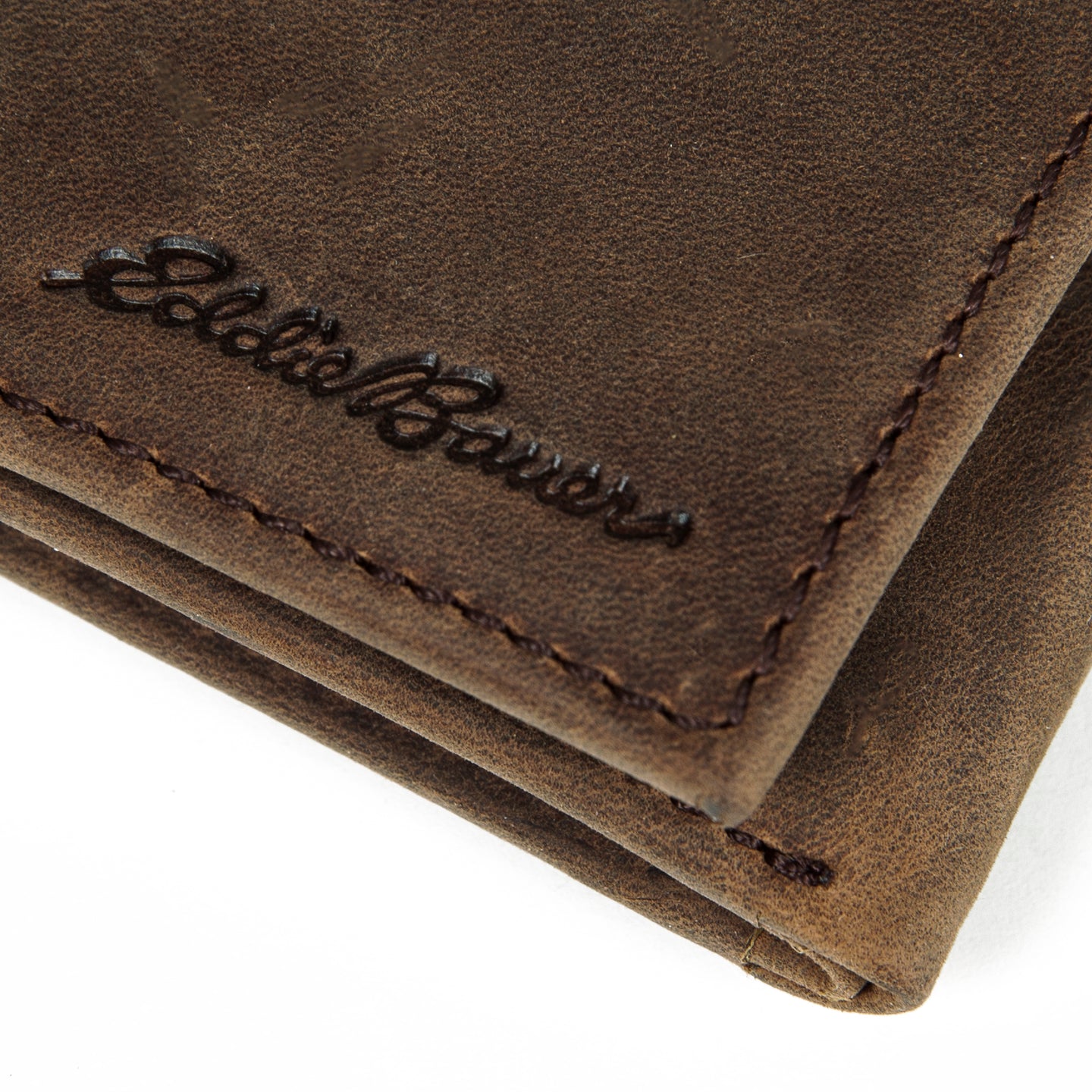 Leather Trifold Wallet With Embossed Sasquatch-Tan-3