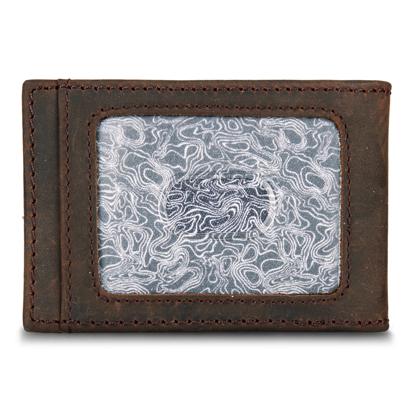 Money Clip Bifold Leather Wallet With Embossed Sasquatch-Tan-2