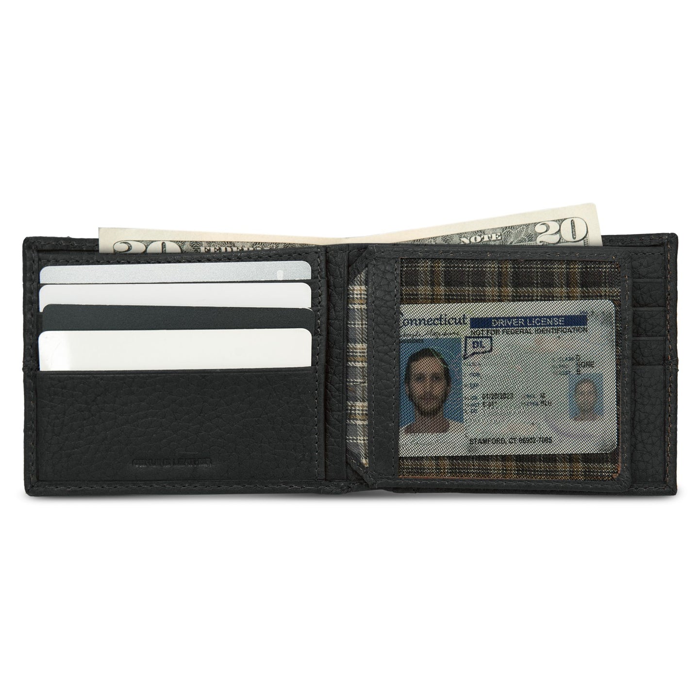 Extra Capacity Rugged Leather Bifold With Flip Id-Black-15