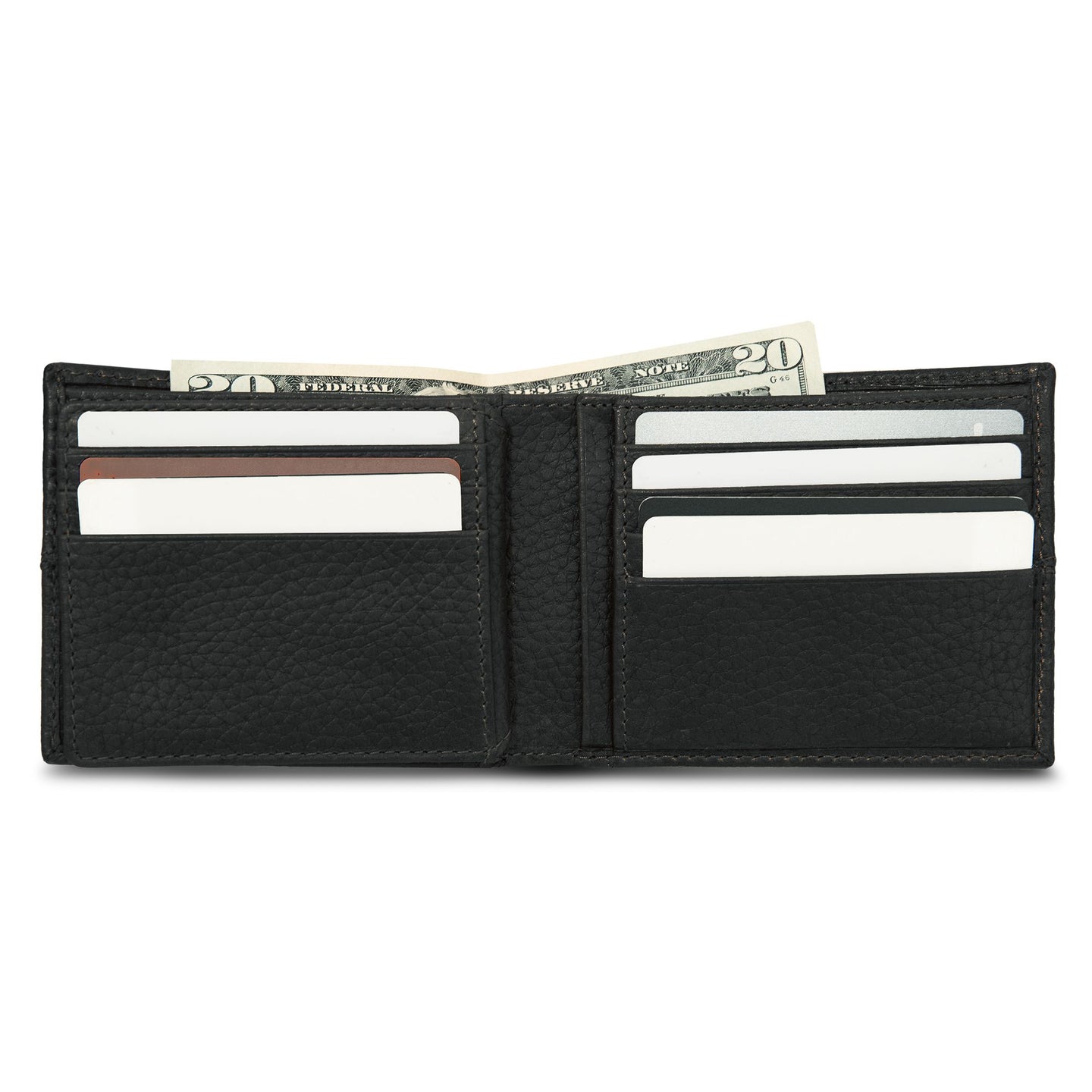Extra Capacity Rugged Leather Bifold With Flip Id-Black-18