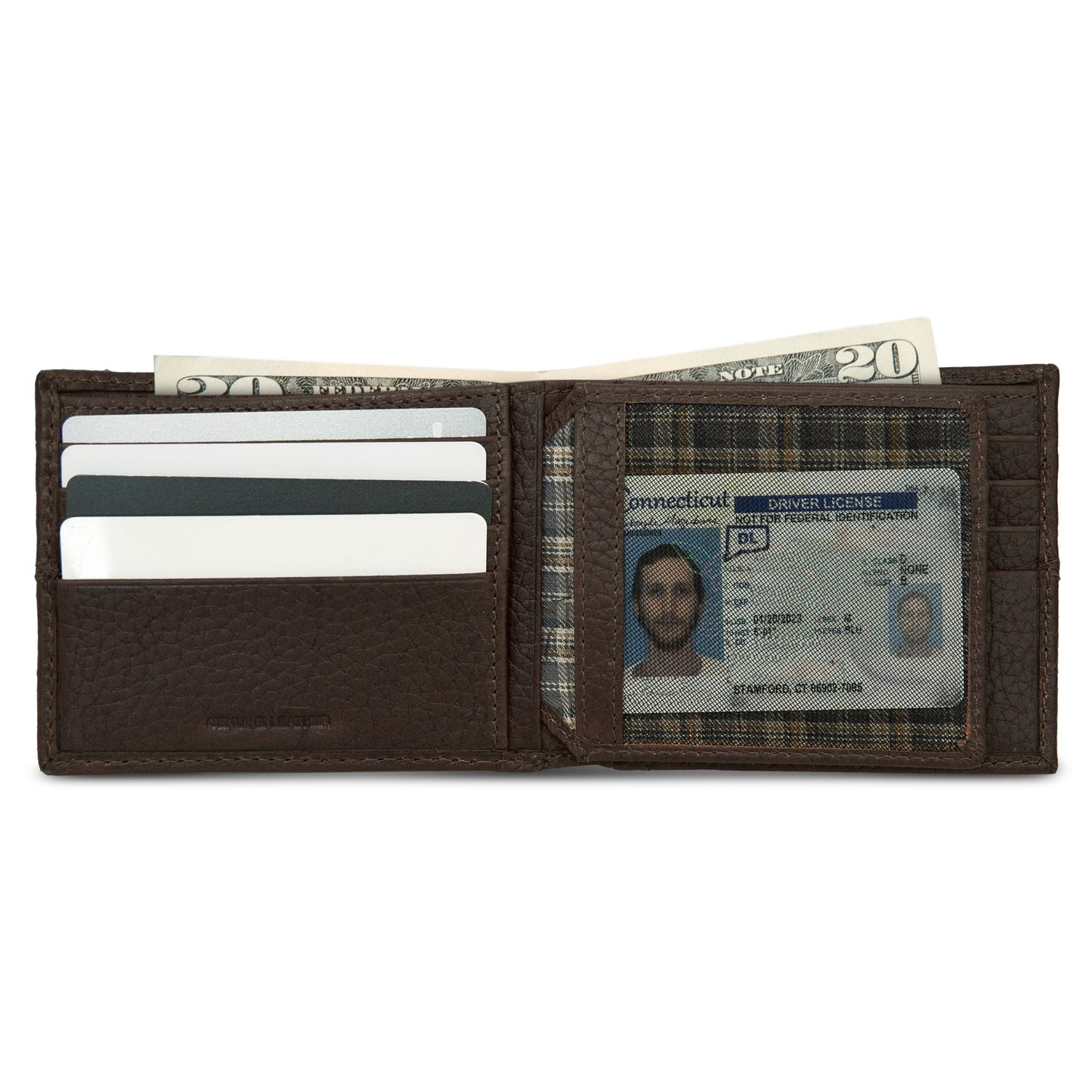 Extra Capacity Rugged Leather Bifold With Flip Id-Black-16