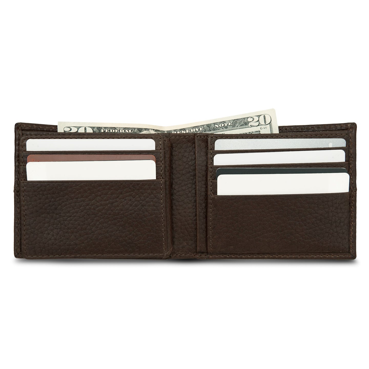 Extra Capacity Rugged Leather Bifold With Flip Id-Black-19