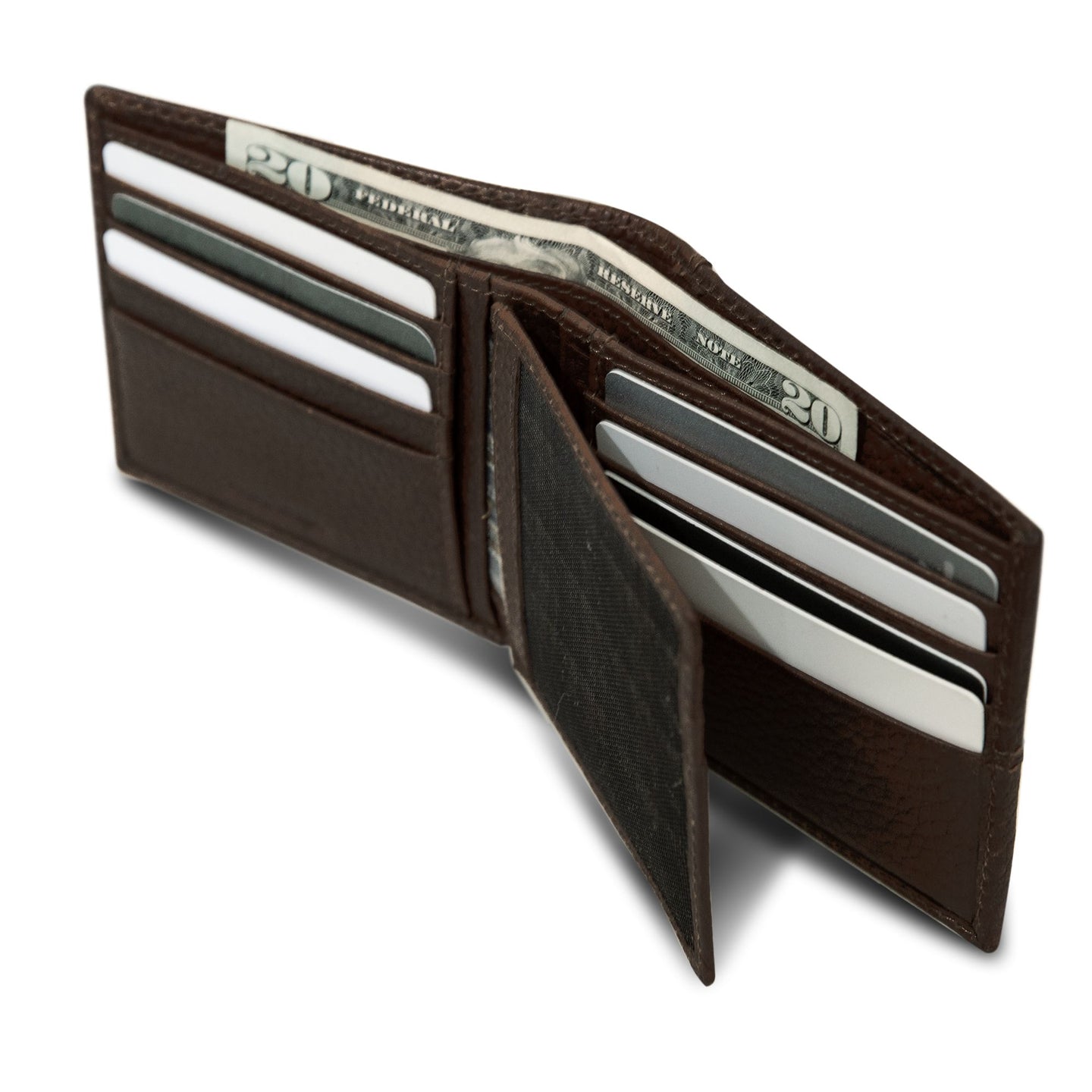 Extra Capacity Rugged Leather Bifold With Flip Id-Black-22