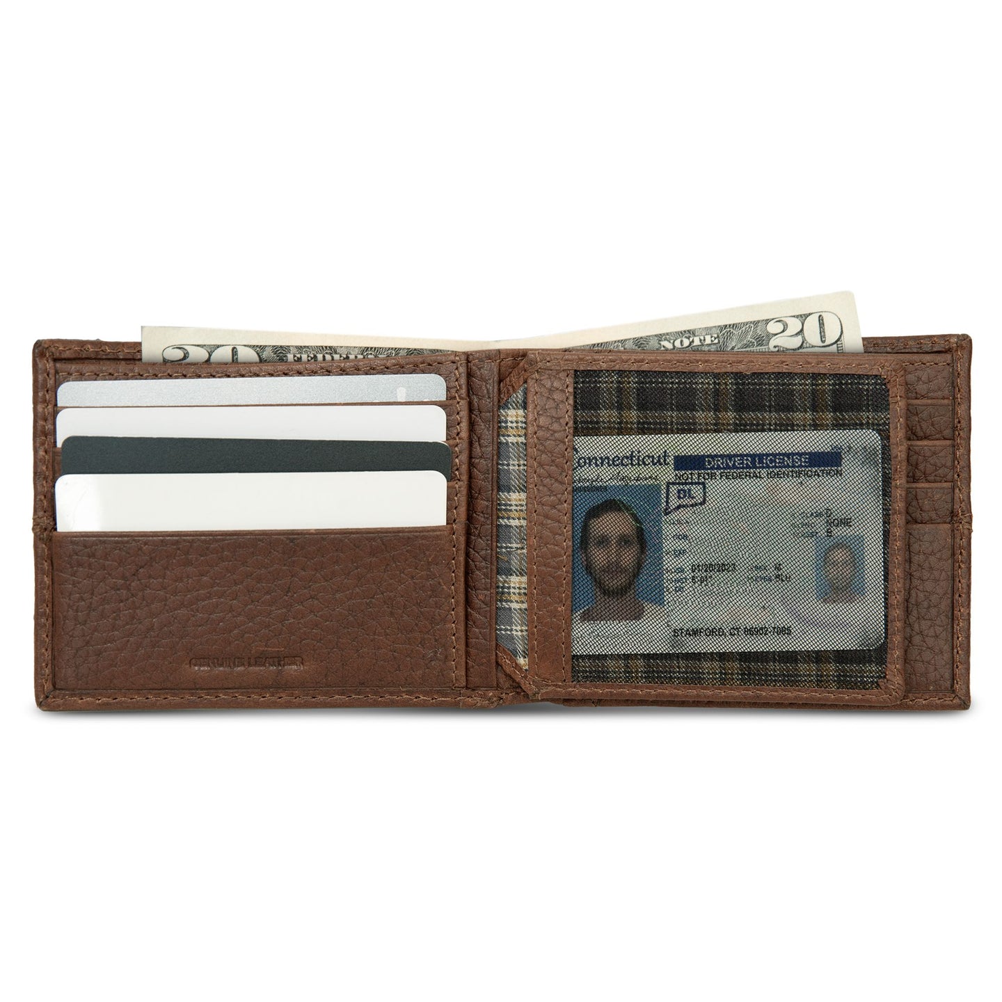 Extra Capacity Rugged Leather Bifold With Flip Id-Black-17