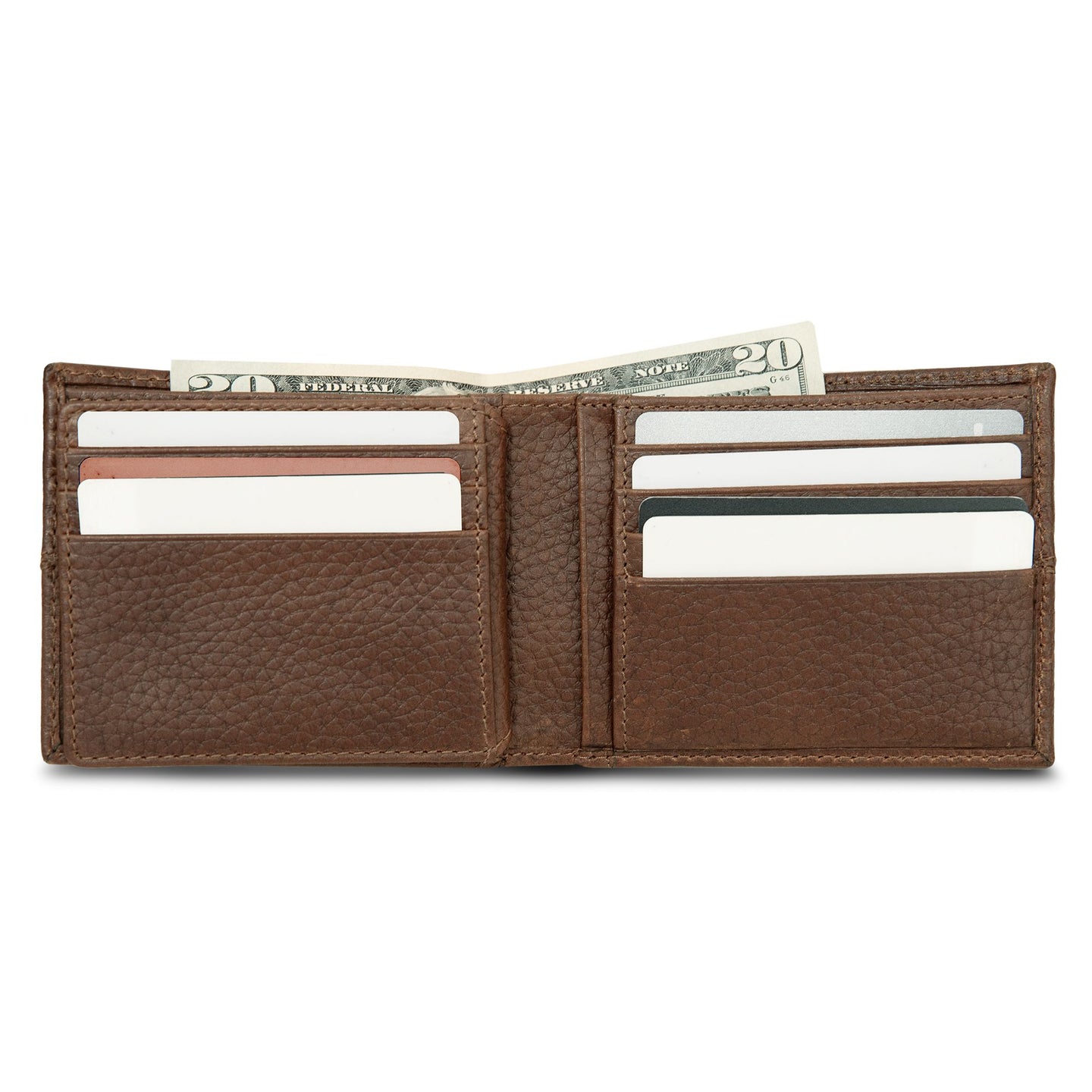 Extra Capacity Rugged Leather Bifold With Flip Id-Black-20