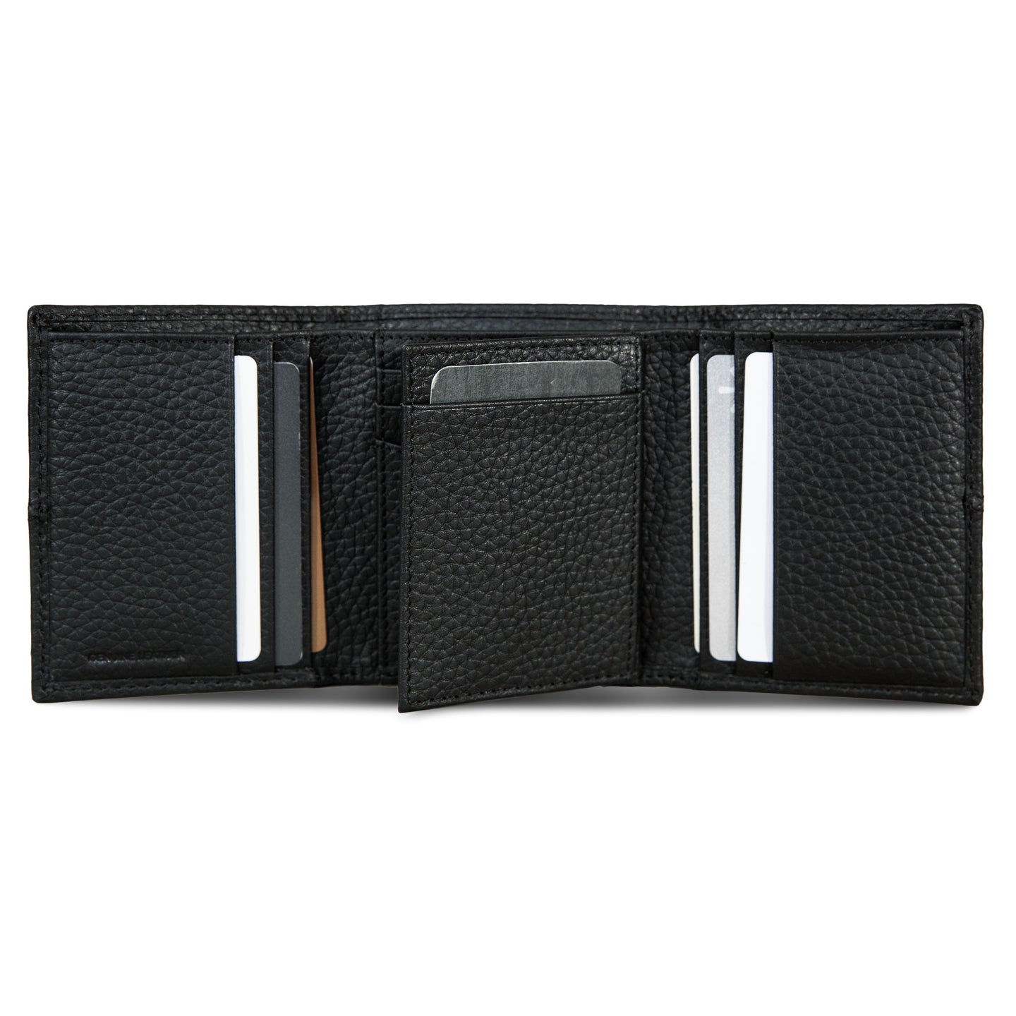Extra Capacity Rugged Leather Trifold With Flip Id-Black-19