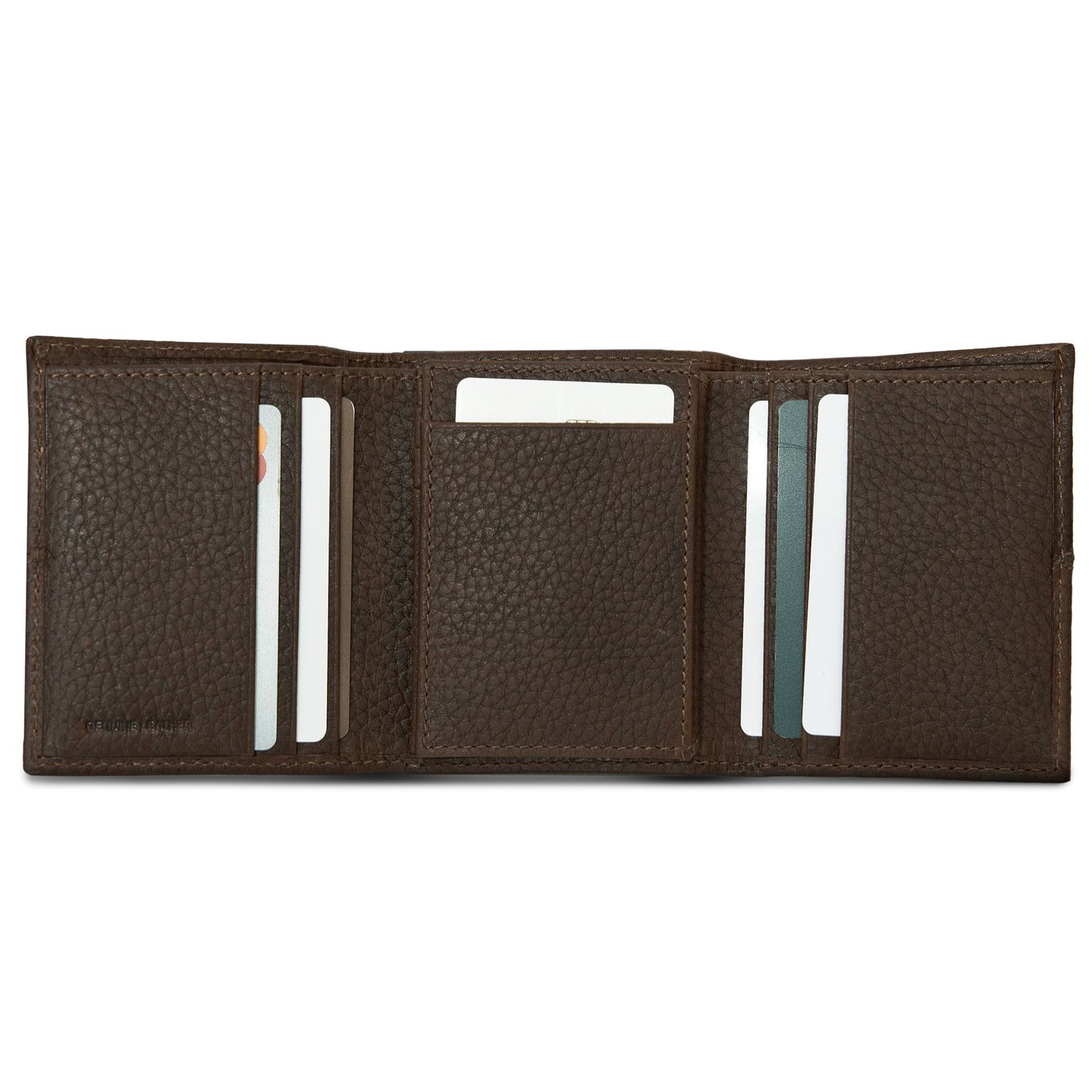 Extra Capacity Rugged Leather Trifold With Flip Id-Black-20