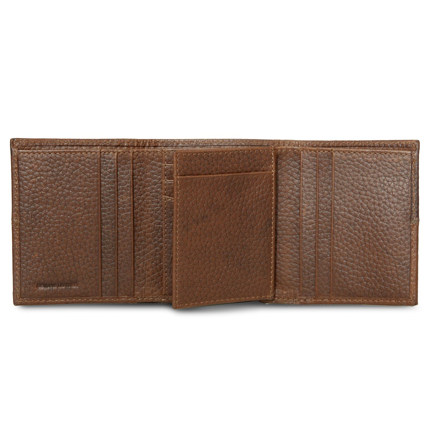 Extra Capacity Rugged Leather Trifold With Flip Id-Black-15