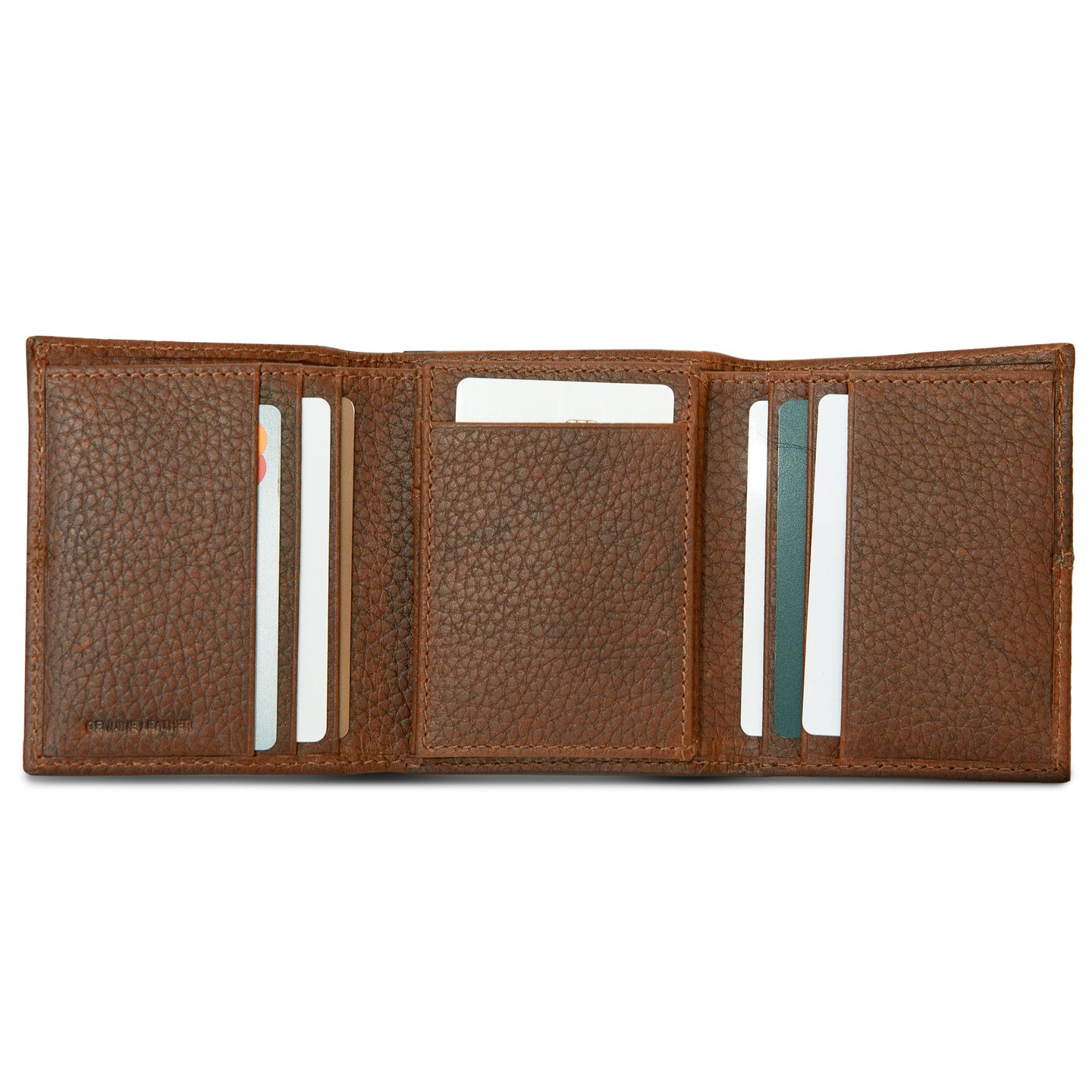 Extra Capacity Rugged Leather Trifold With Flip Id-Black-21