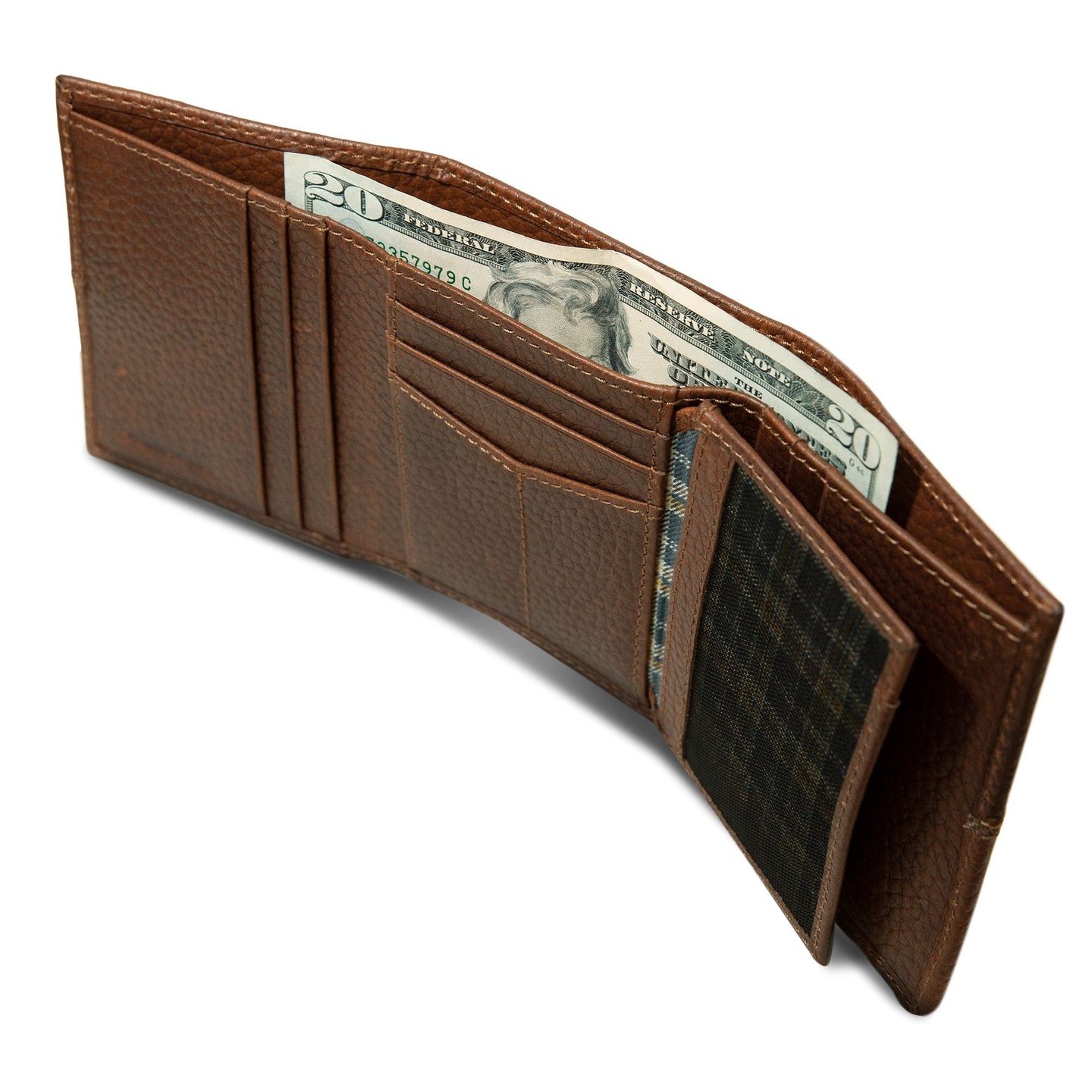 Extra Capacity Rugged Leather Trifold With Flip Id-Black-24