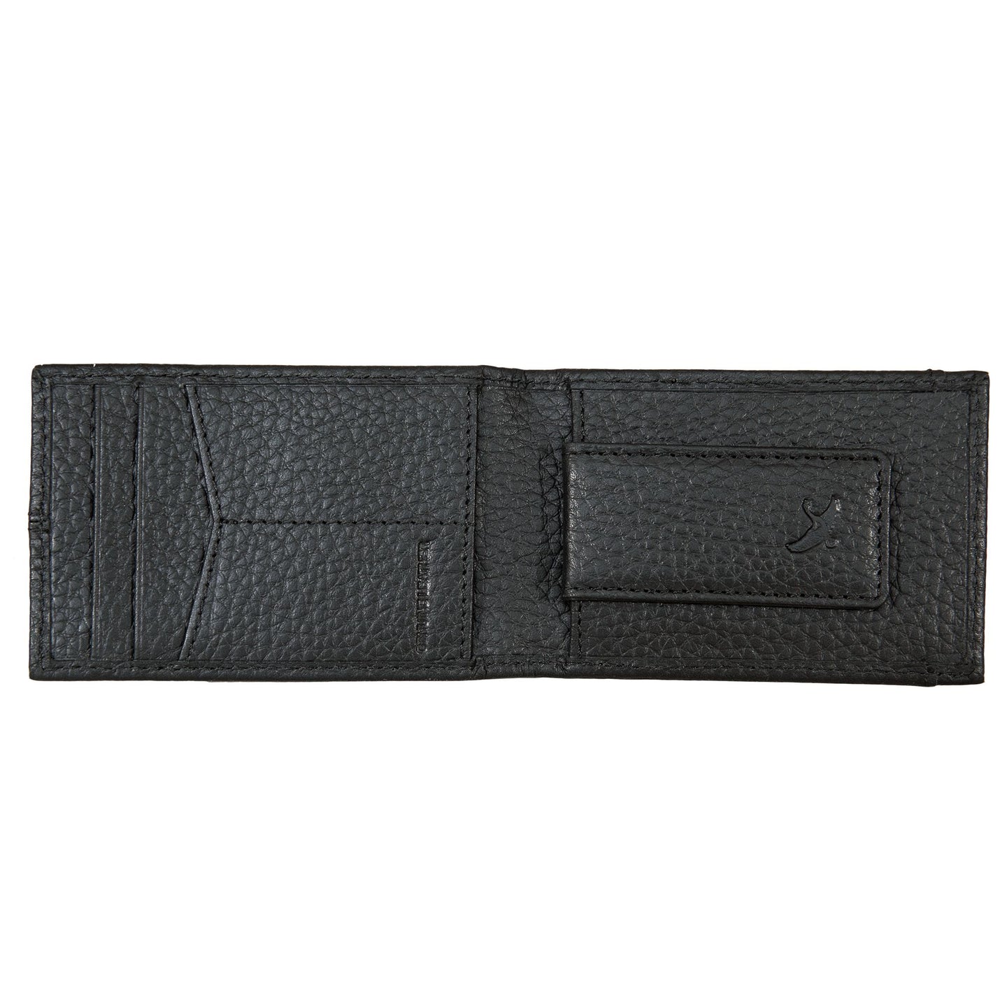 Rugged Leather Money Clip Bifold Wallet-Black-10