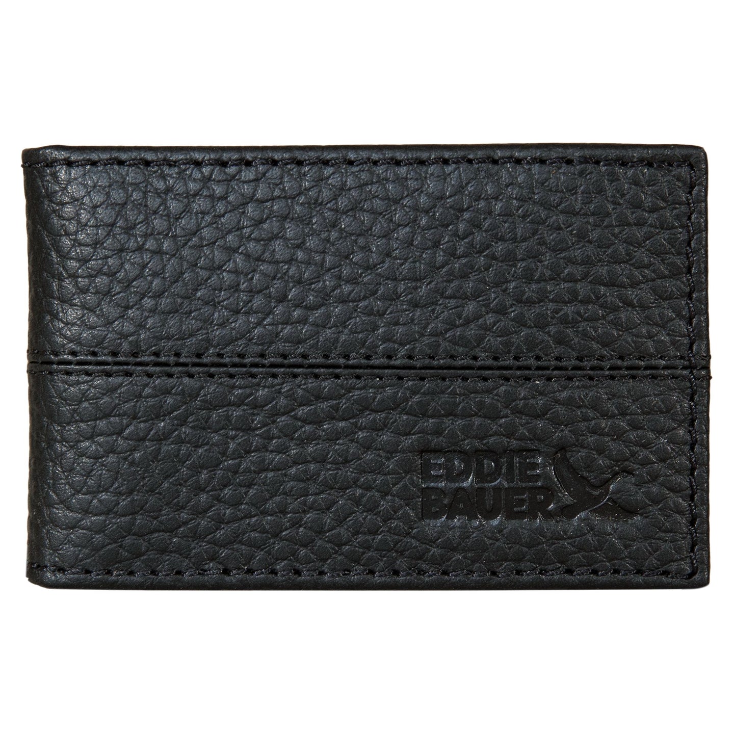 Rugged Leather Money Clip Bifold Wallet-Black-1