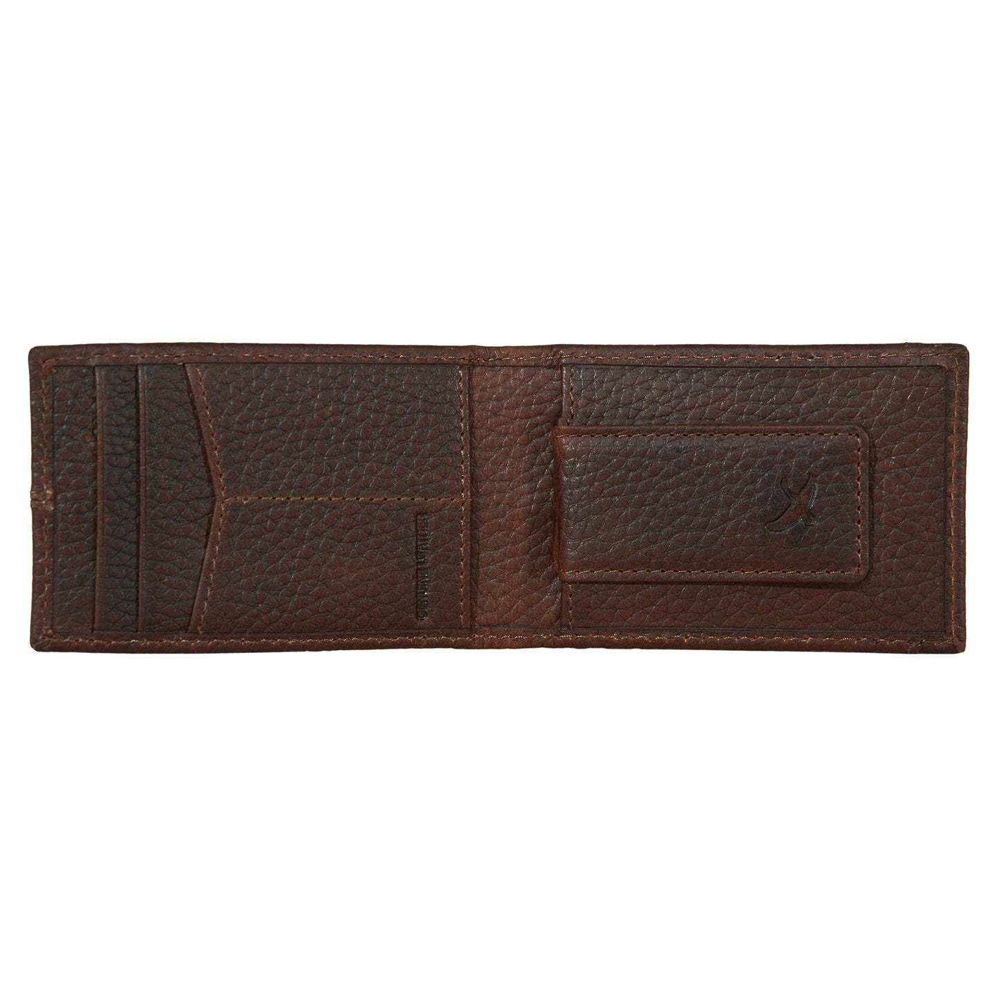 Rugged Leather Money Clip Bifold Wallet-Black-8