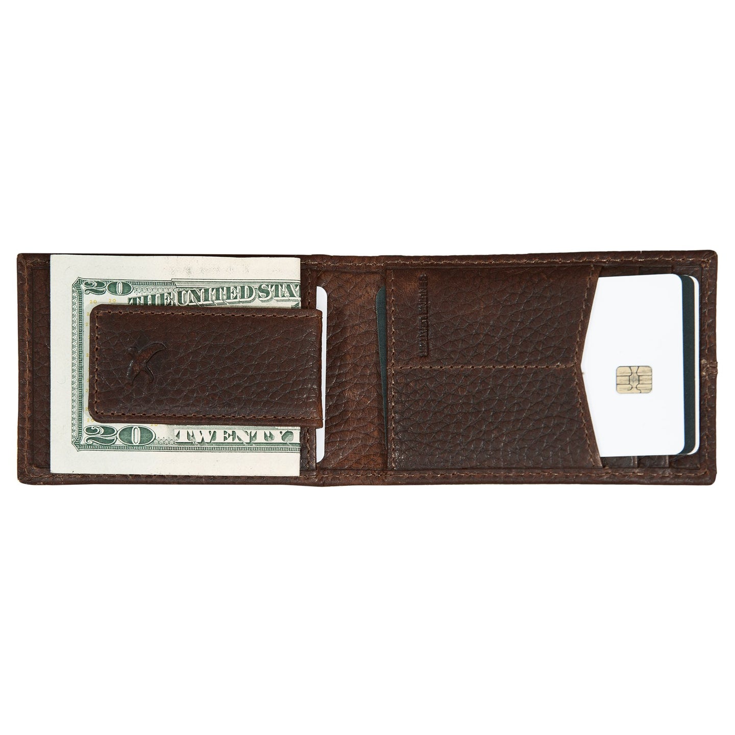 Rugged Leather Money Clip Bifold Wallet-Black-14