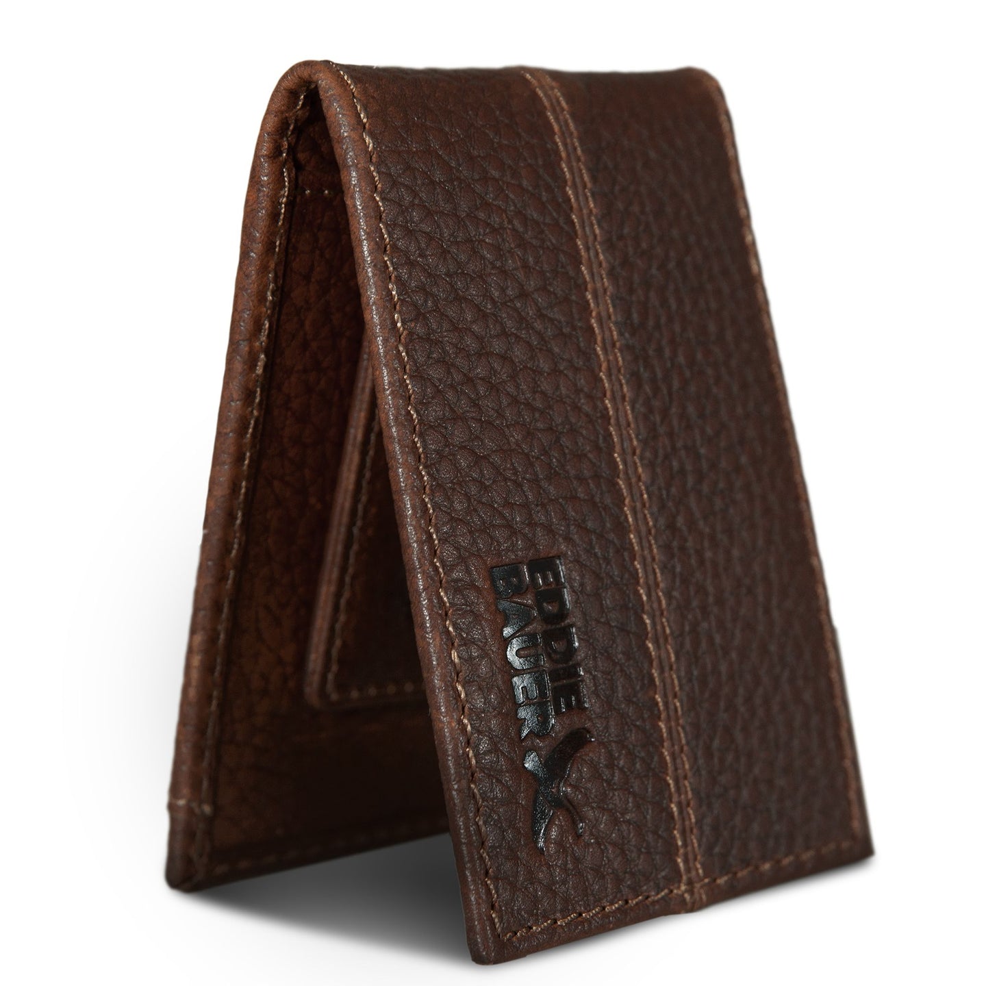 Rugged Leather Money Clip Bifold Wallet-Black-17