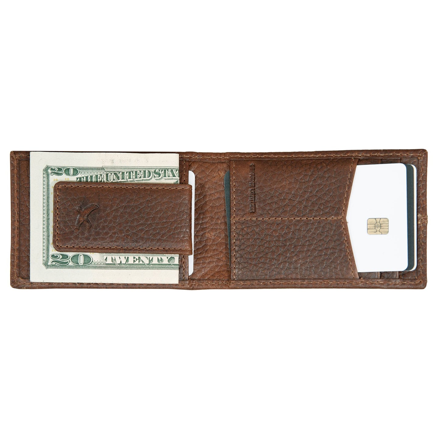 Rugged Leather Money Clip Bifold Wallet-Black-15