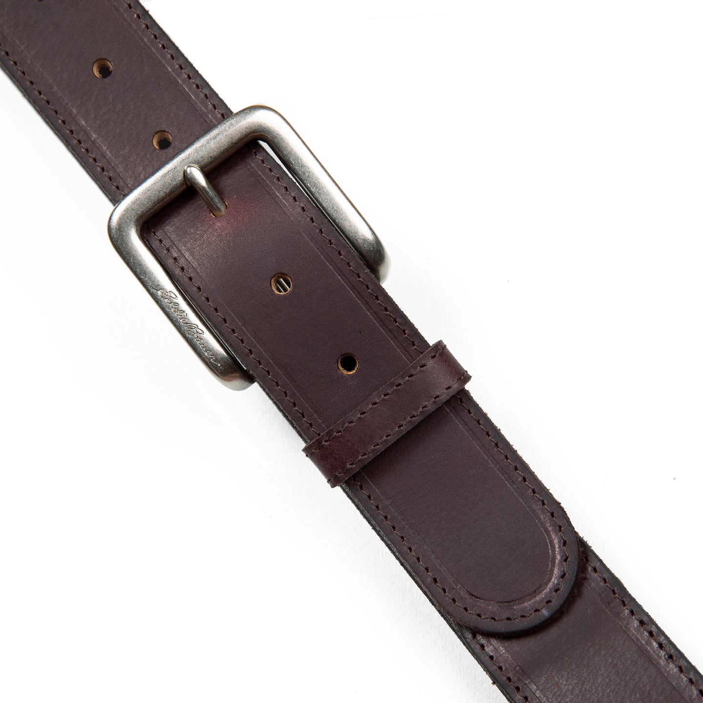 Rugged Leather Belt With Stretch Tab-Brown-5