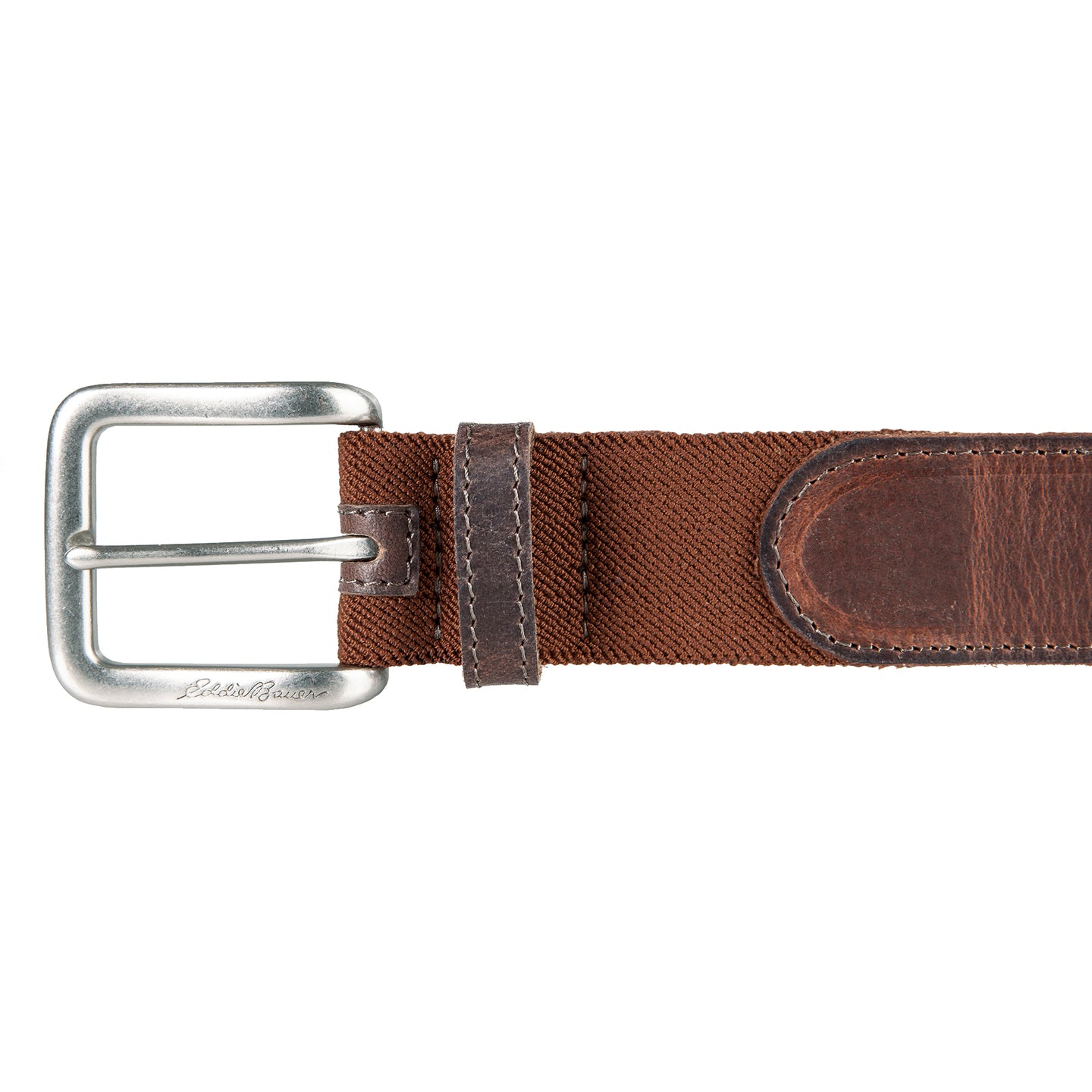 Rugged Leather Belt With Stretch Tab-TAN-9
