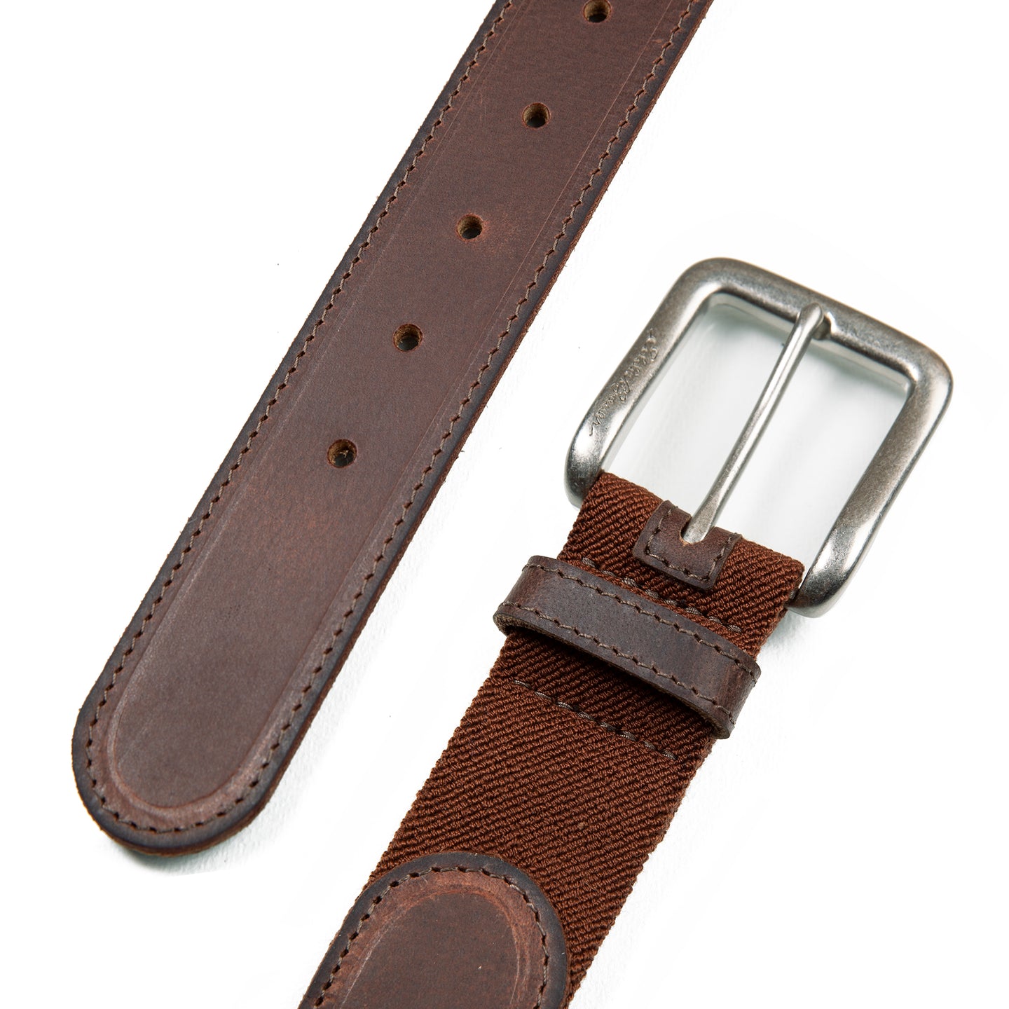 Rugged Leather Belt With Stretch Tab-TAN-10