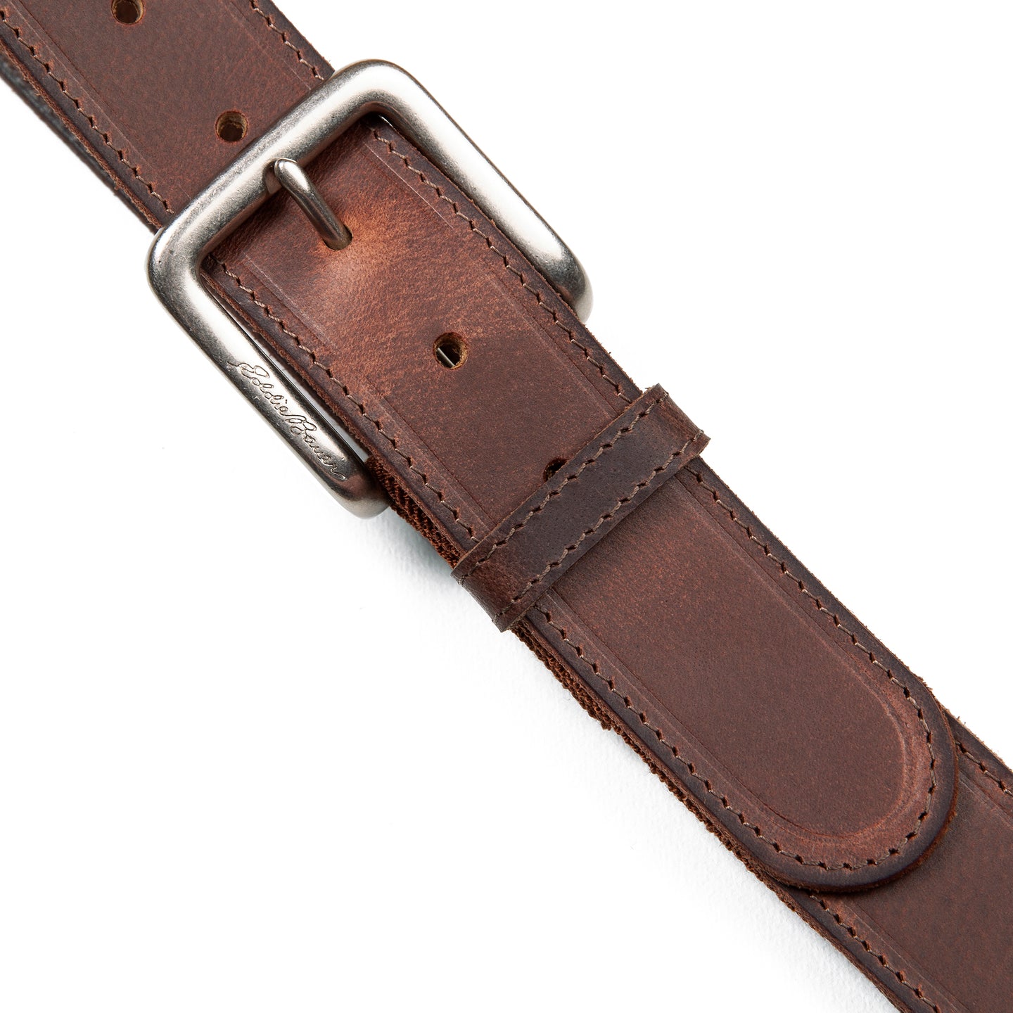 Rugged Leather Belt With Stretch Tab-TAN-11