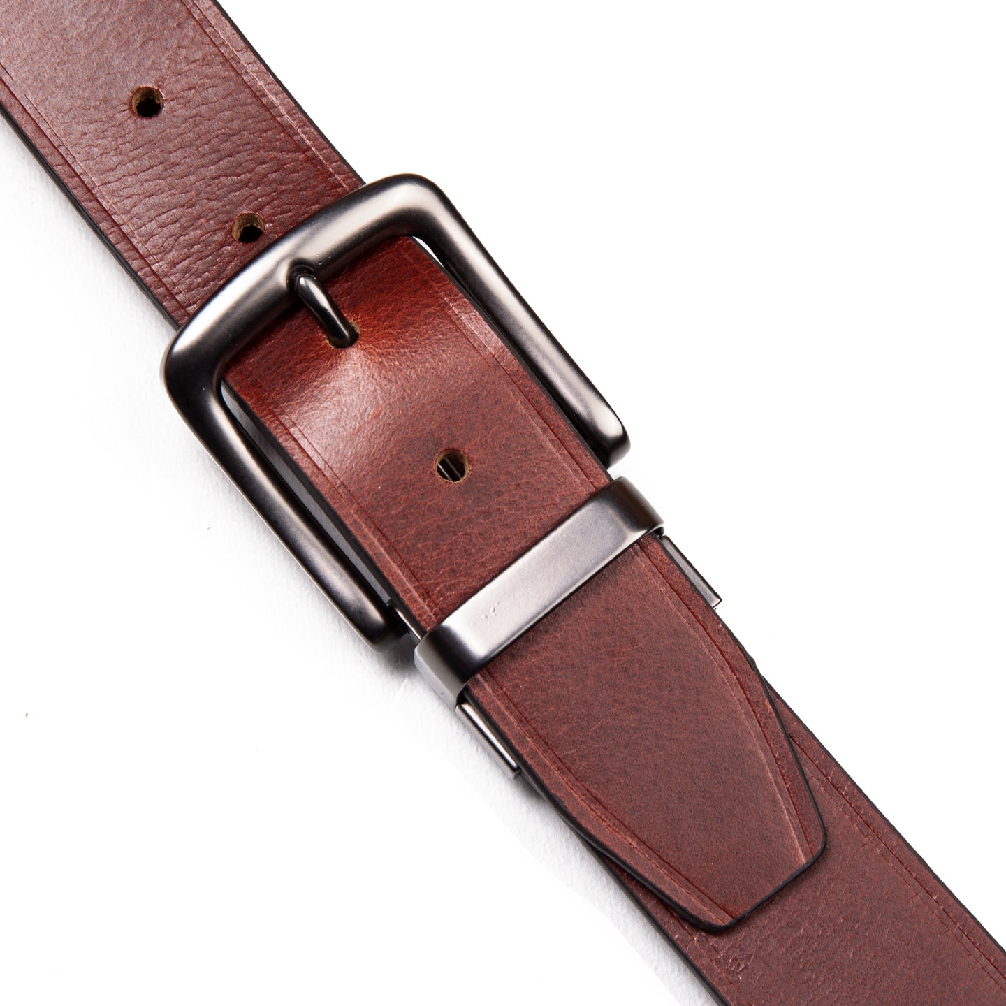Smooth Leather Reversible Belt-BROWN/TAN-4
