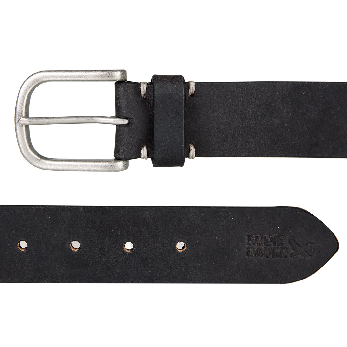 Hand Tacked Leather Jean Belt-Black-2