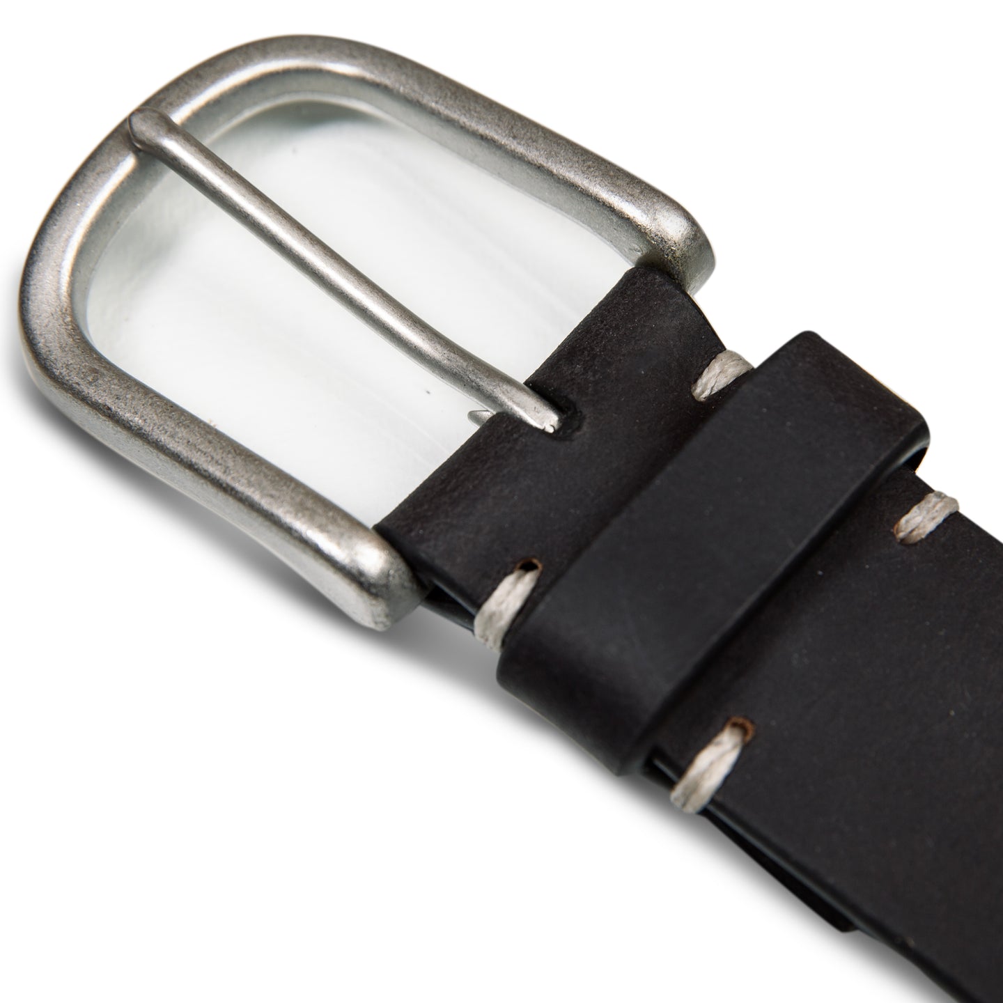 Hand Tacked Leather Jean Belt-Black-3