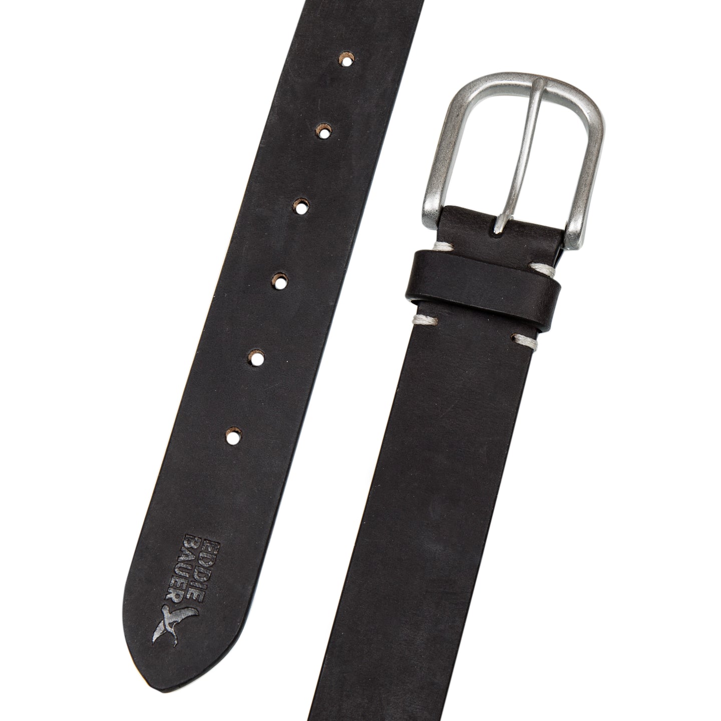 Hand Tacked Leather Jean Belt-Black-4