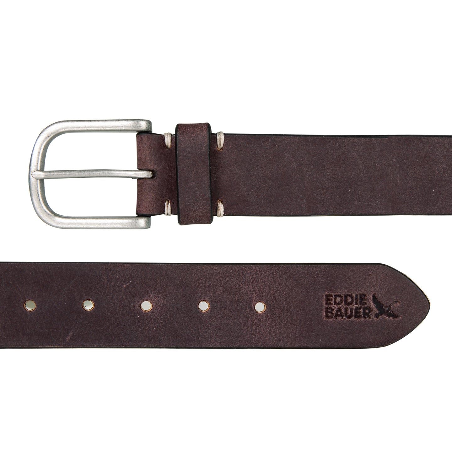 Hand Tacked Leather Jean Belt-Brown-7