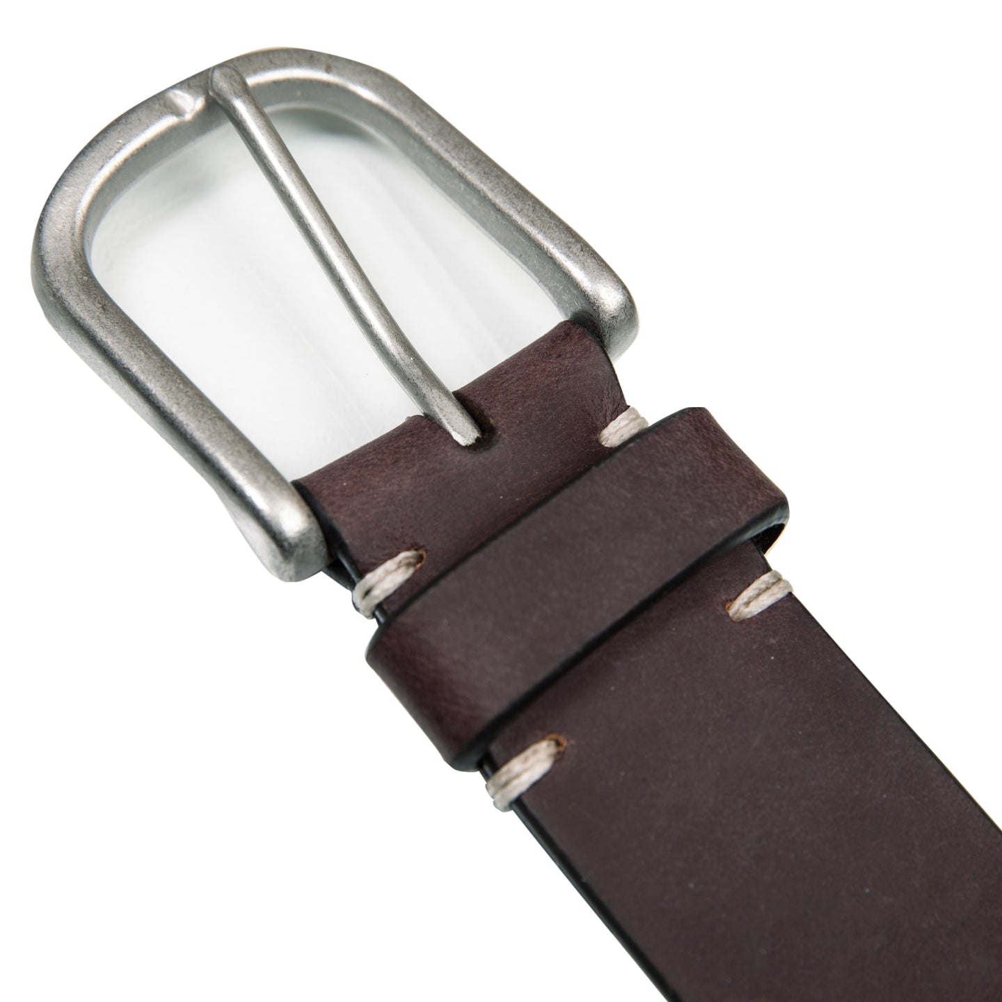 Hand Tacked Leather Jean Belt-Brown-8