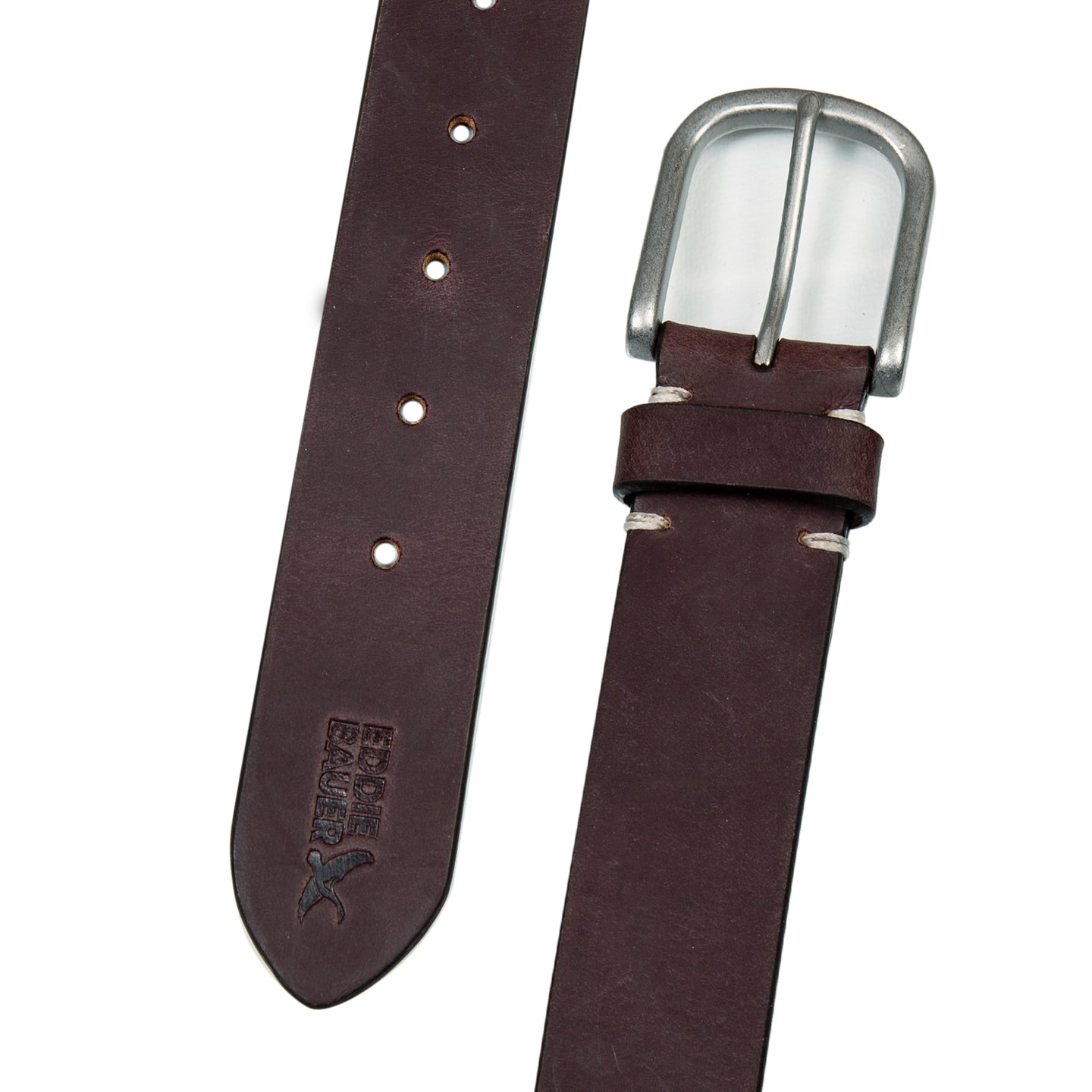 Hand Tacked Leather Jean Belt-Brown-9