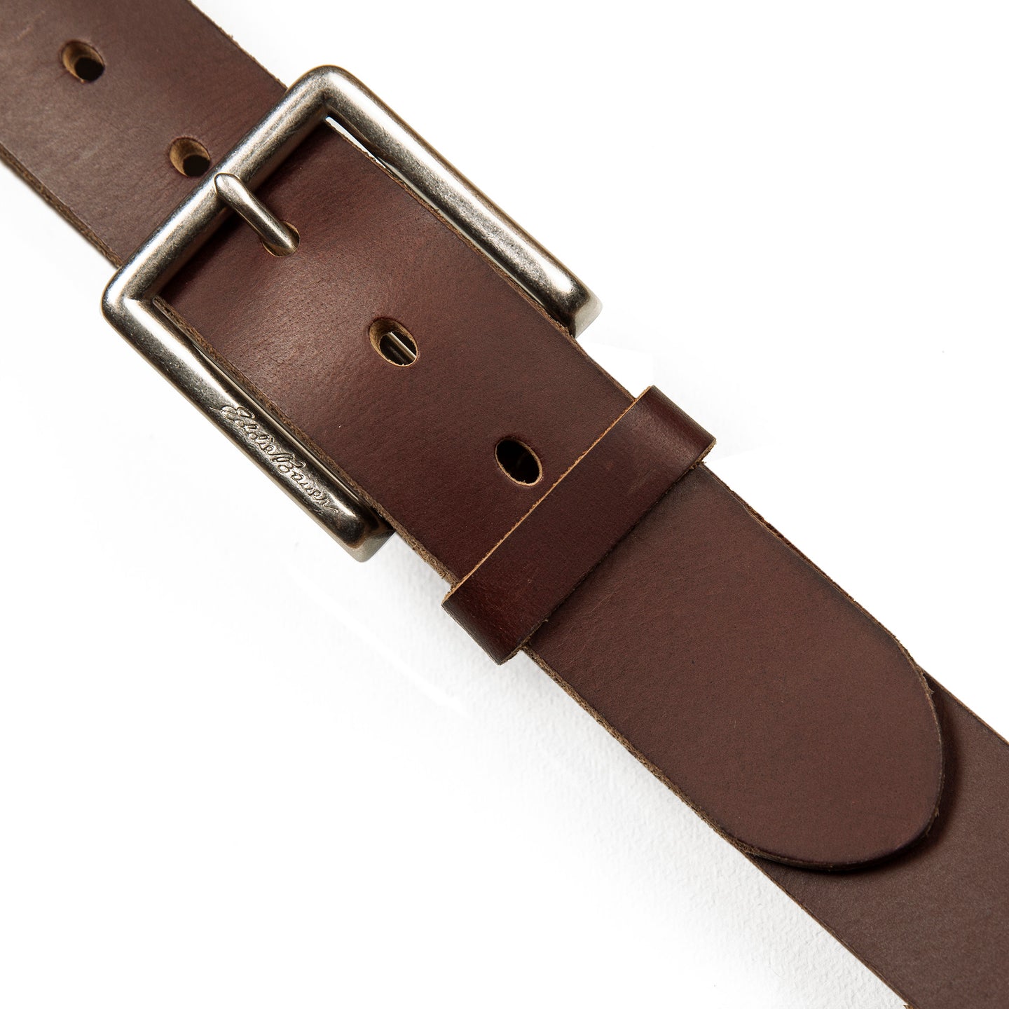Reinforced Tab Leather Belt-Brown-3