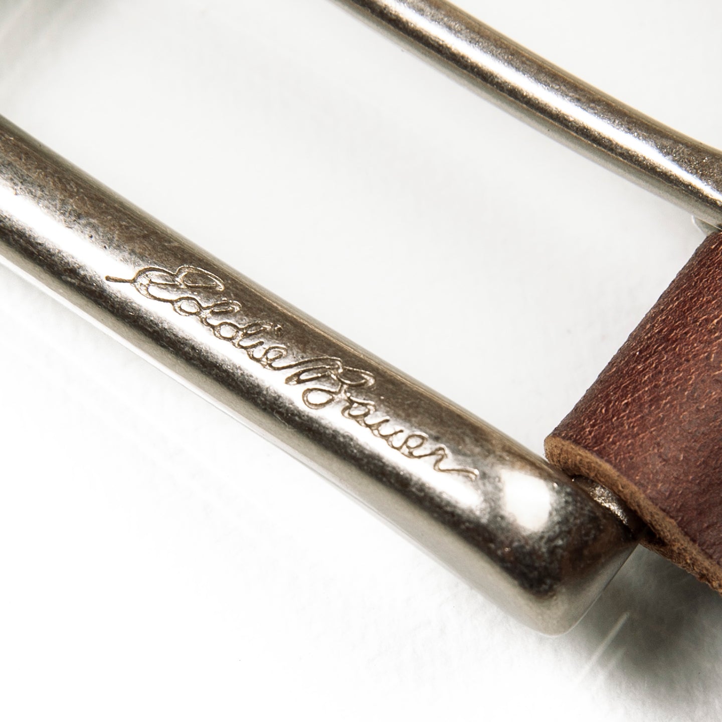 Reinforced Tab Leather Belt-Brown-4
