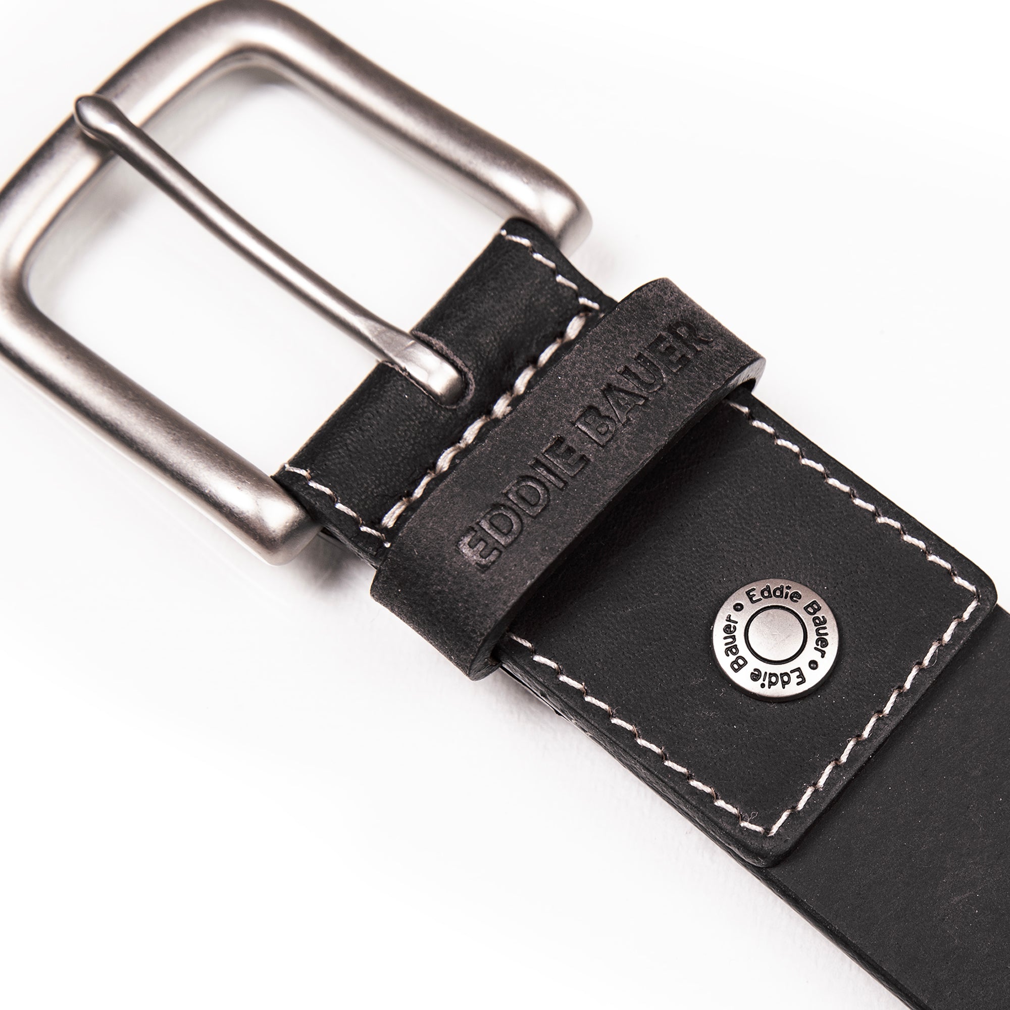 Eddie Bauer Men's Bridle Leather Belt with Nickel Finish Buckle