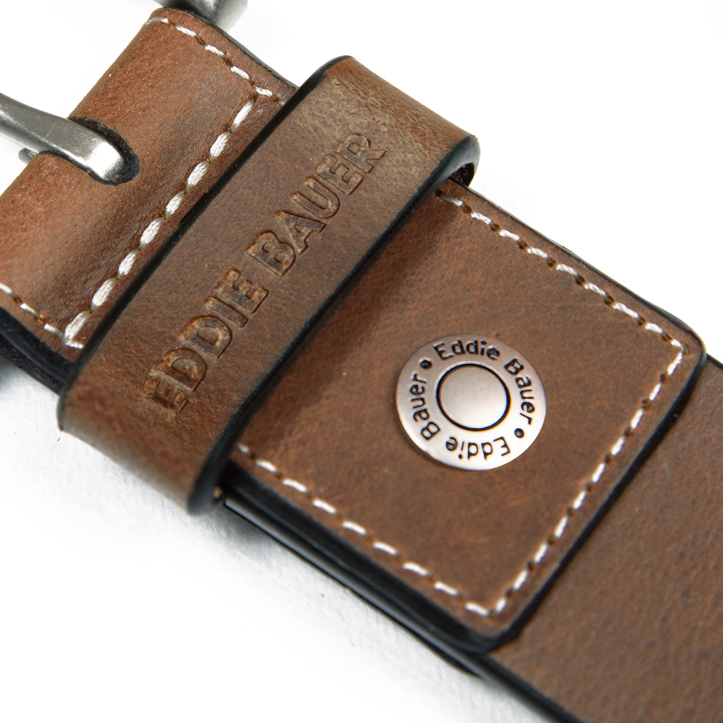 Bridle Leather Belt With Nickel Finish Buckle-TAN-15