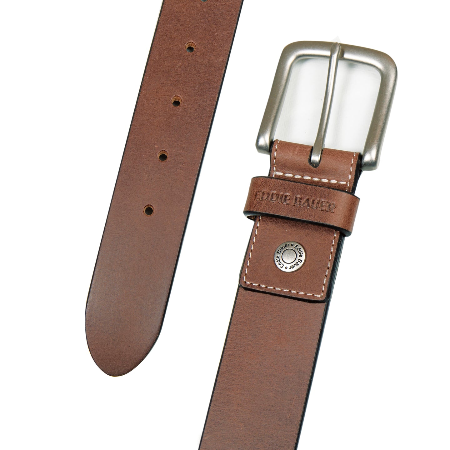Bridle Leather Belt With Nickel Finish Buckle-TAN-16