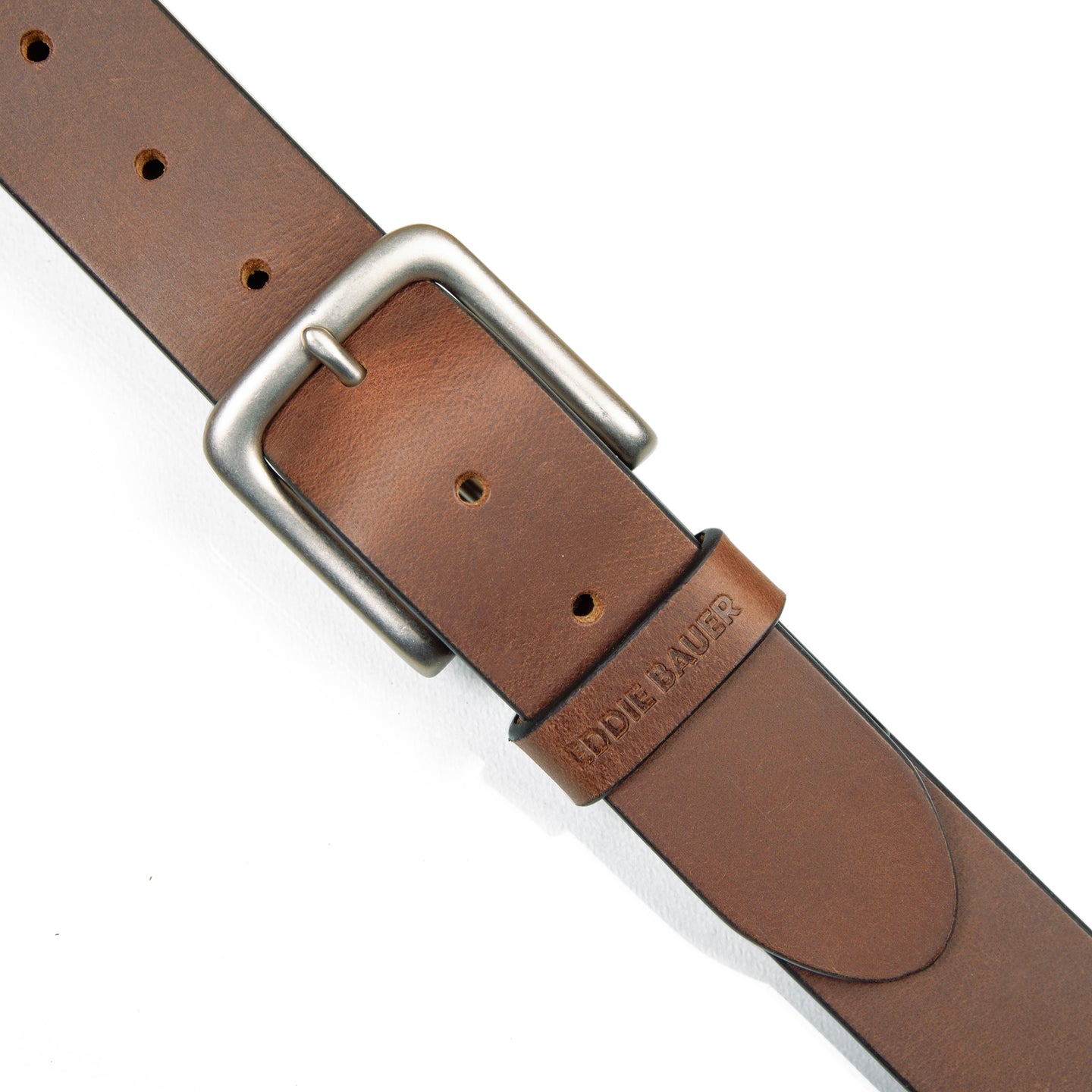 Bridle Leather Belt With Nickel Finish Buckle-TAN-17